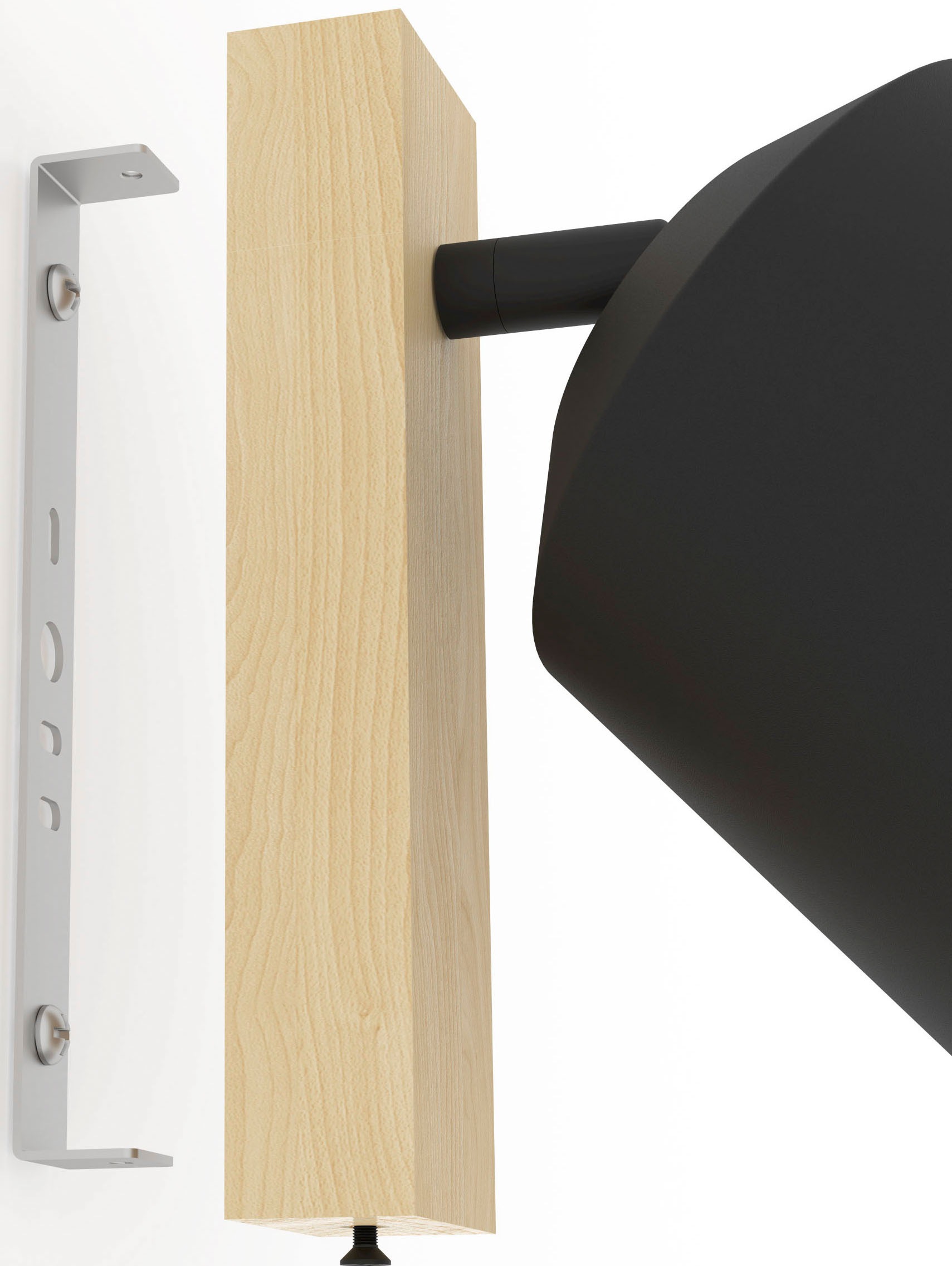 EGLO Deckenspot »COTORRO«, Leuchtmittel E27 | Leuchtmittel wechselbar-ohne Leuchtmittel, Deckenspot in braun und schwarz aus Holz, Stahl - exkl. E27 - 25W