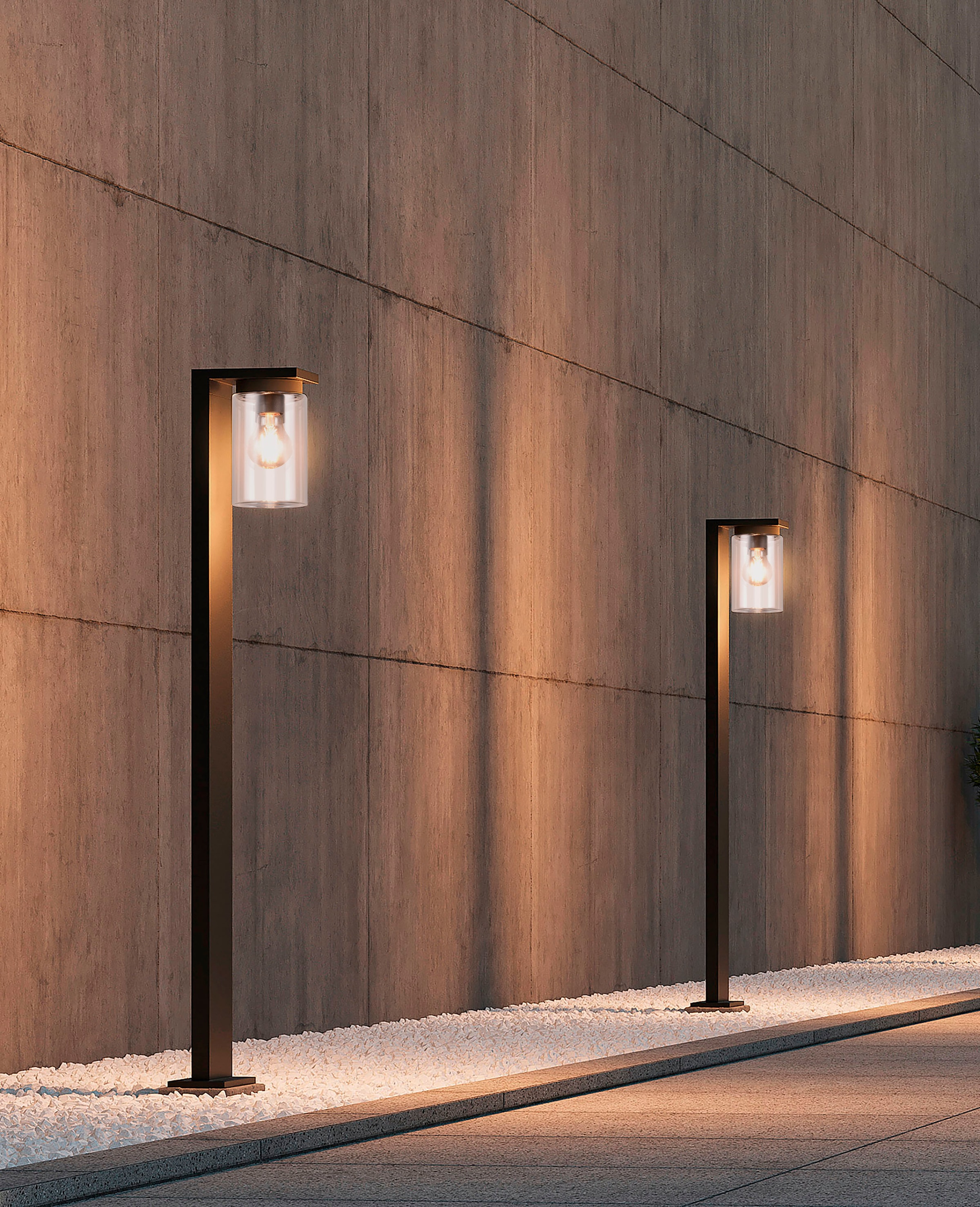 TRIO Leuchten Außen-Stehlampe »ARDILA, Stehleuchte Outdoor Garten Terrasse Höhe 1m, exkl 1xE27 max40W«, 1 flammig, Leuchtmittel E27 | Leuchtmittel wechselbar, Garten Stehlampe IP44 mit Dämmerungssensor, Leuchtmittel wechselbar
