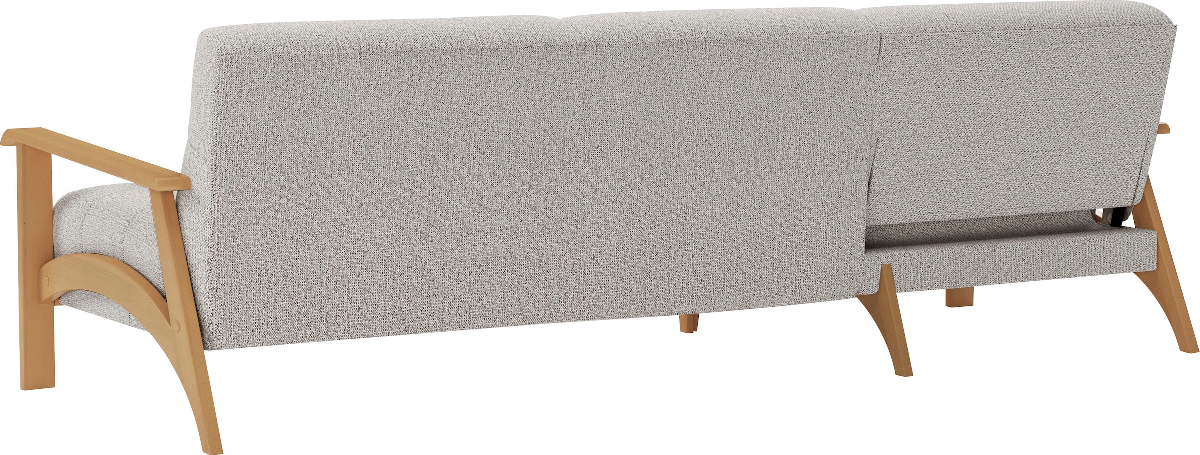 sit&more Ecksofa »Billund L-Form«, Armlehnen aus eichefarbigem Buchenholz, verschiedene Bezüge und Farben
