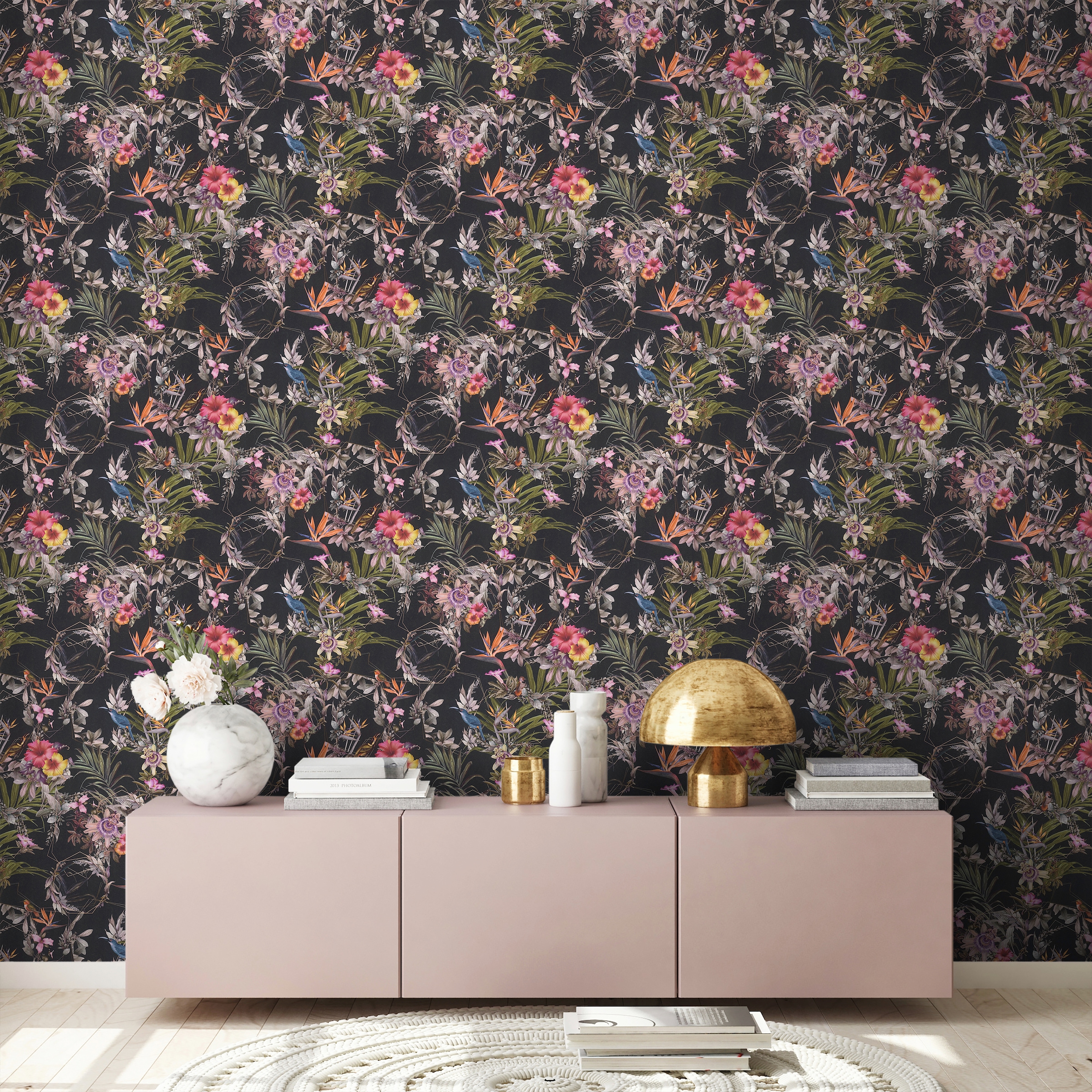 A.S. Création Vliestapete »Dream Flowery«, floral-botanisch-Wald, Vogeltapete Tapete Blumenoptik Tapeten Wohnzimmer Schlafzimmer Küche