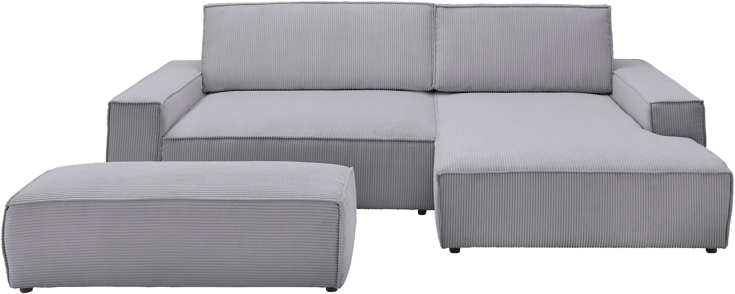 Home affaire Polsterecke »NEU: SHERWOOD XXL tief, L-Form mit Schlaffunktion, Big-Sofa mit Hocker«, (Set, 2 St.), stellbar zum Schlafsofa (Krokodilverbinder), Cord, Leinenoptik