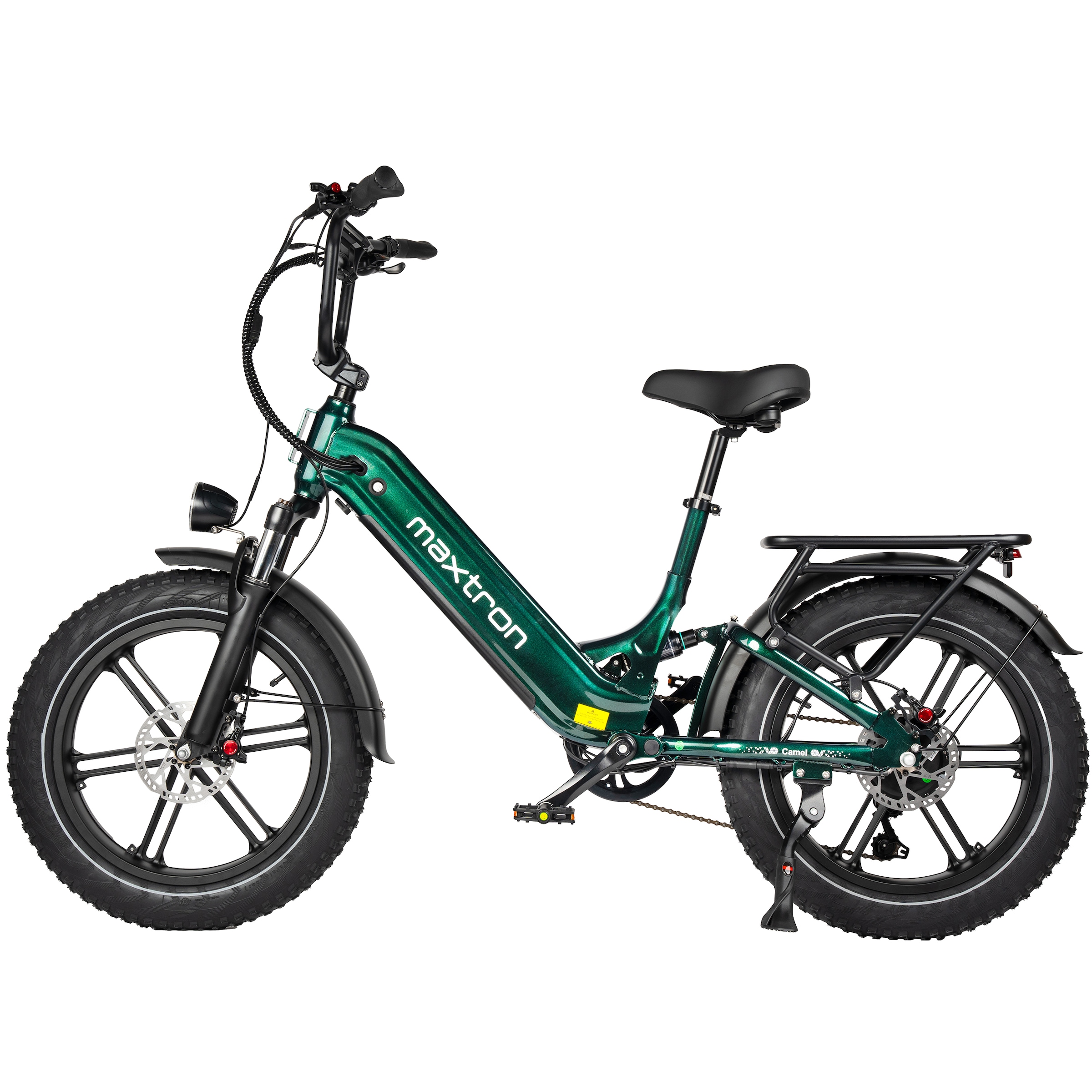 Maxtron »Maxtron Camel E-Bike compactbike« 7 Gang Shimano Kettenschaltung Heckmotor 500 W Packung,  20-Zoll-Fettreifenfahrrad mit Vorder- und Hinterradfederung