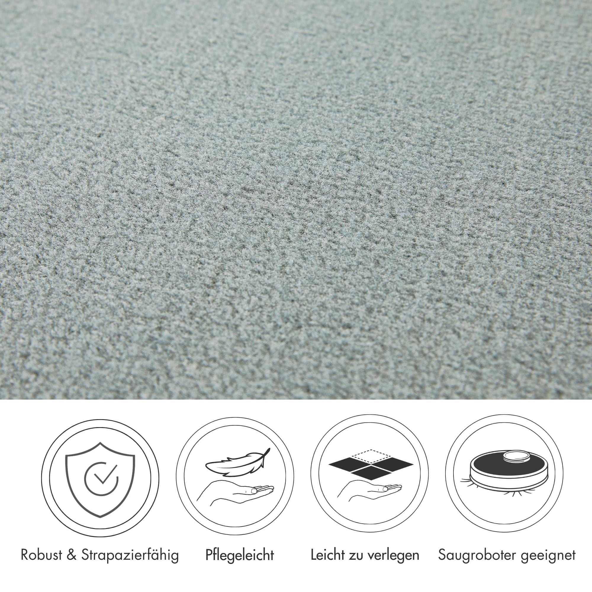 Andiamo Teppichboden »Kira, Velours, Made in Belgium«, rechteckig, 8 mm Höhe, Uni Farben, Breite 400 cm, strapazierfähig, pflegeleicht, Wohnzimmer