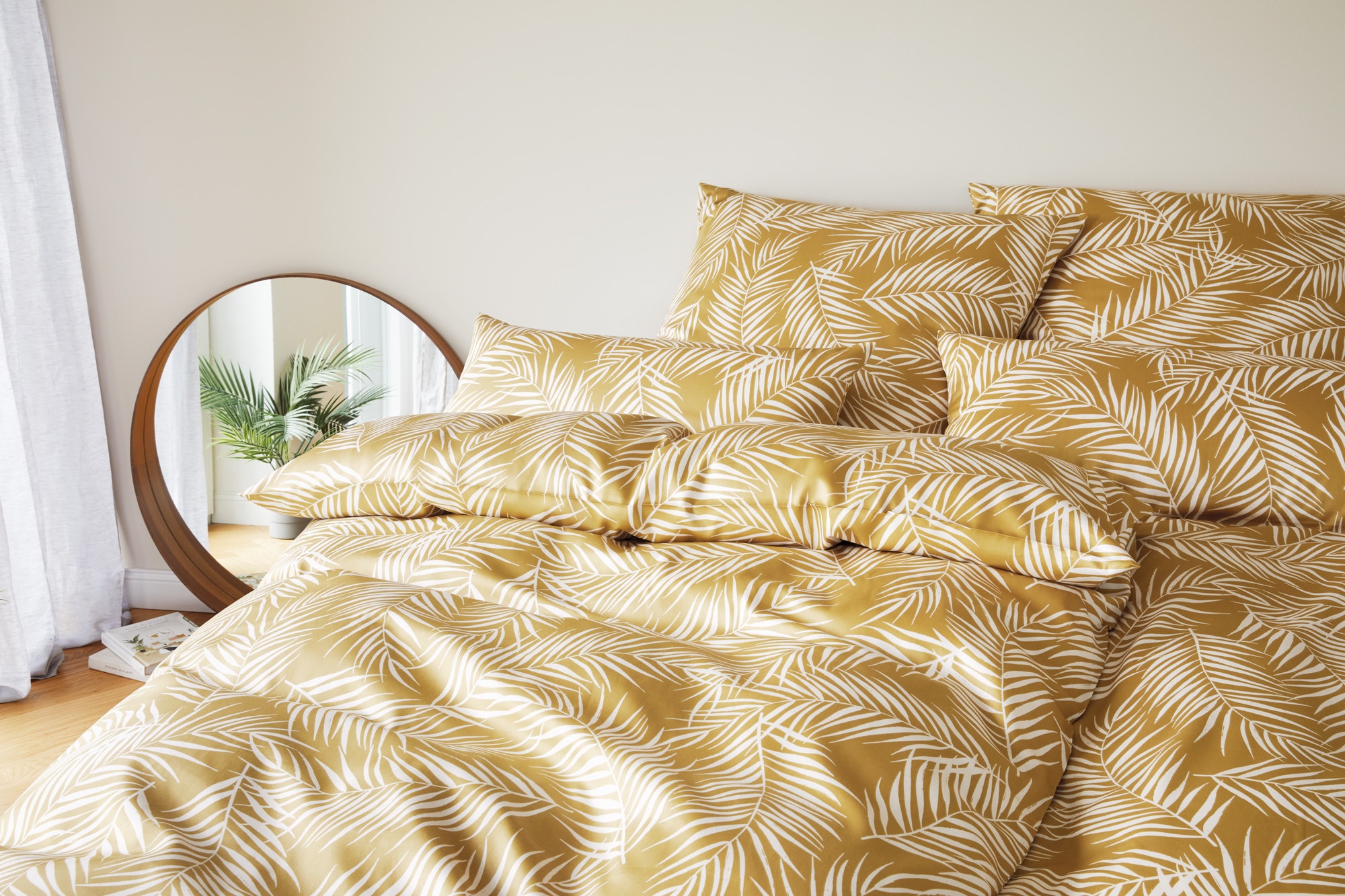 Elegante Bettwäsche »Maison Leaves« 2 Stk. tlg. angenehmes Hautgefühl günstig online kaufen