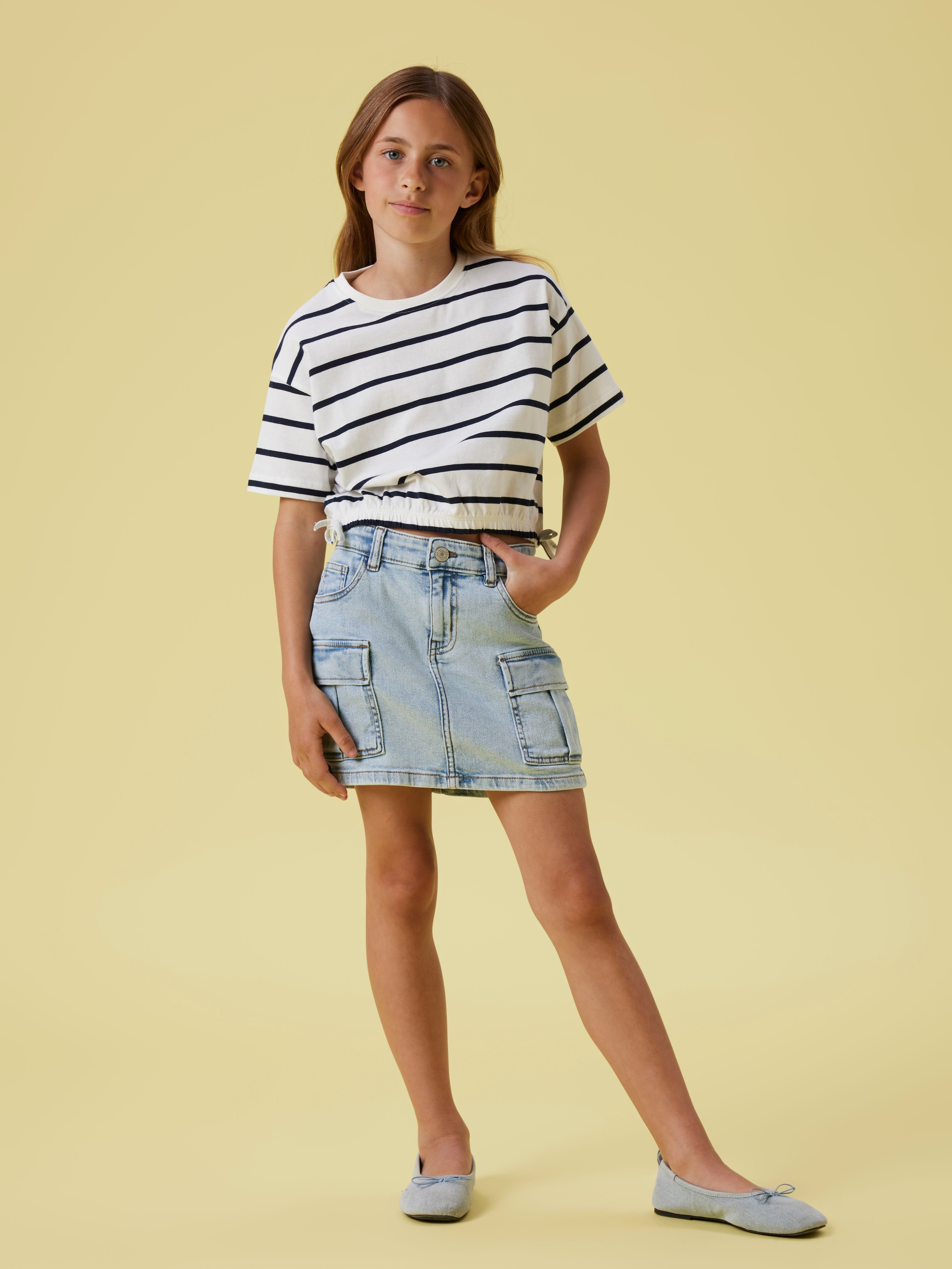 Name It T-Shirt »NKFFUNION SS CROPPED BOXY TOP NOOS«, mit Kordelzug in der Taille