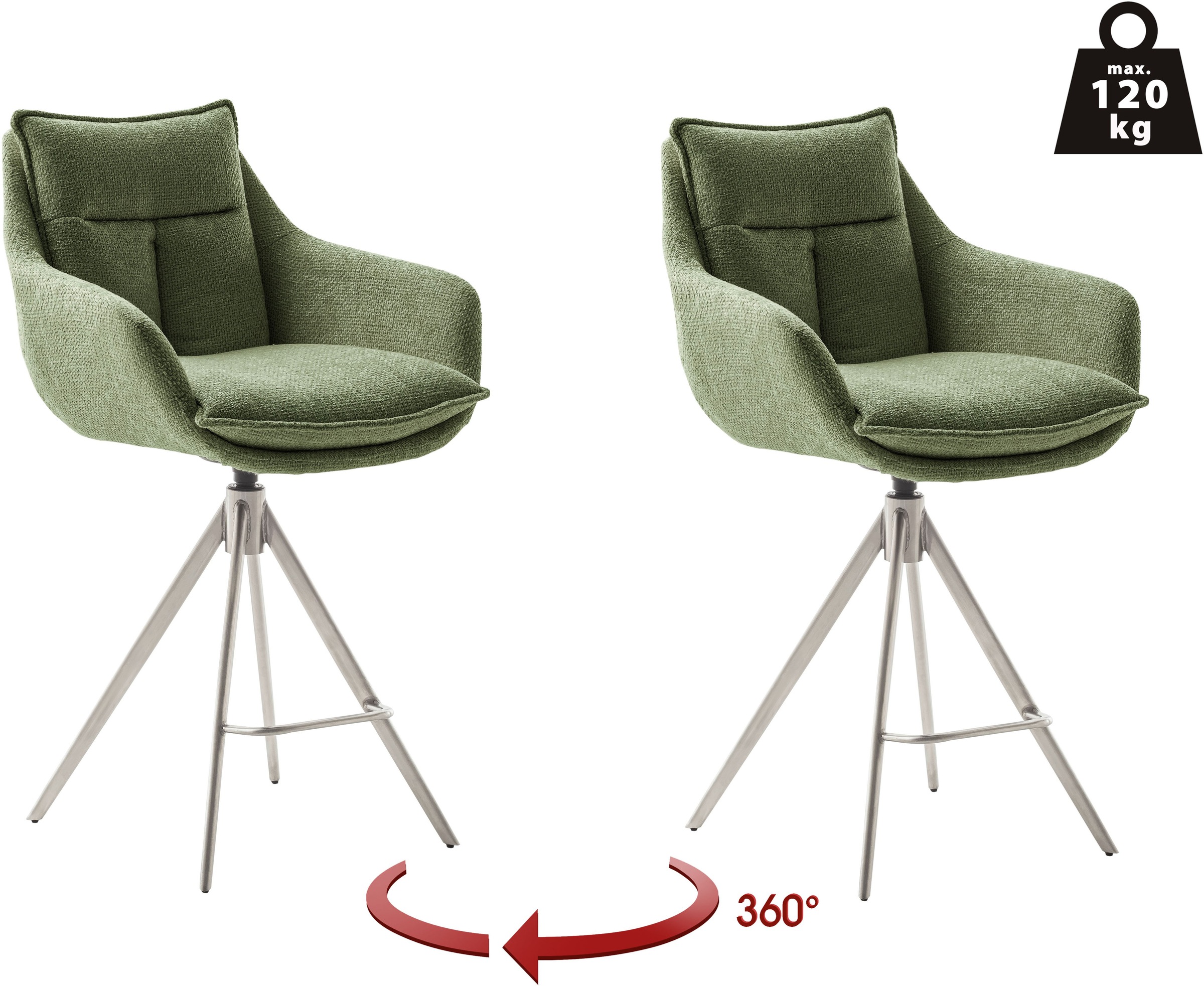 MCA furniture Bistrostuhl »Parker Tresenstuhl mit Armlehnen Tresenhocker« ( günstig online kaufen