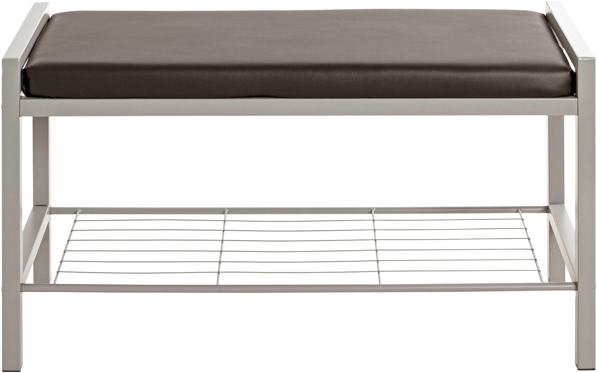 HAKU Schuhbank »Flurbank, Garderobenbank, Sitzbank« rechteckig - aus Metall Grau - B/T/H 80/32/48 cm