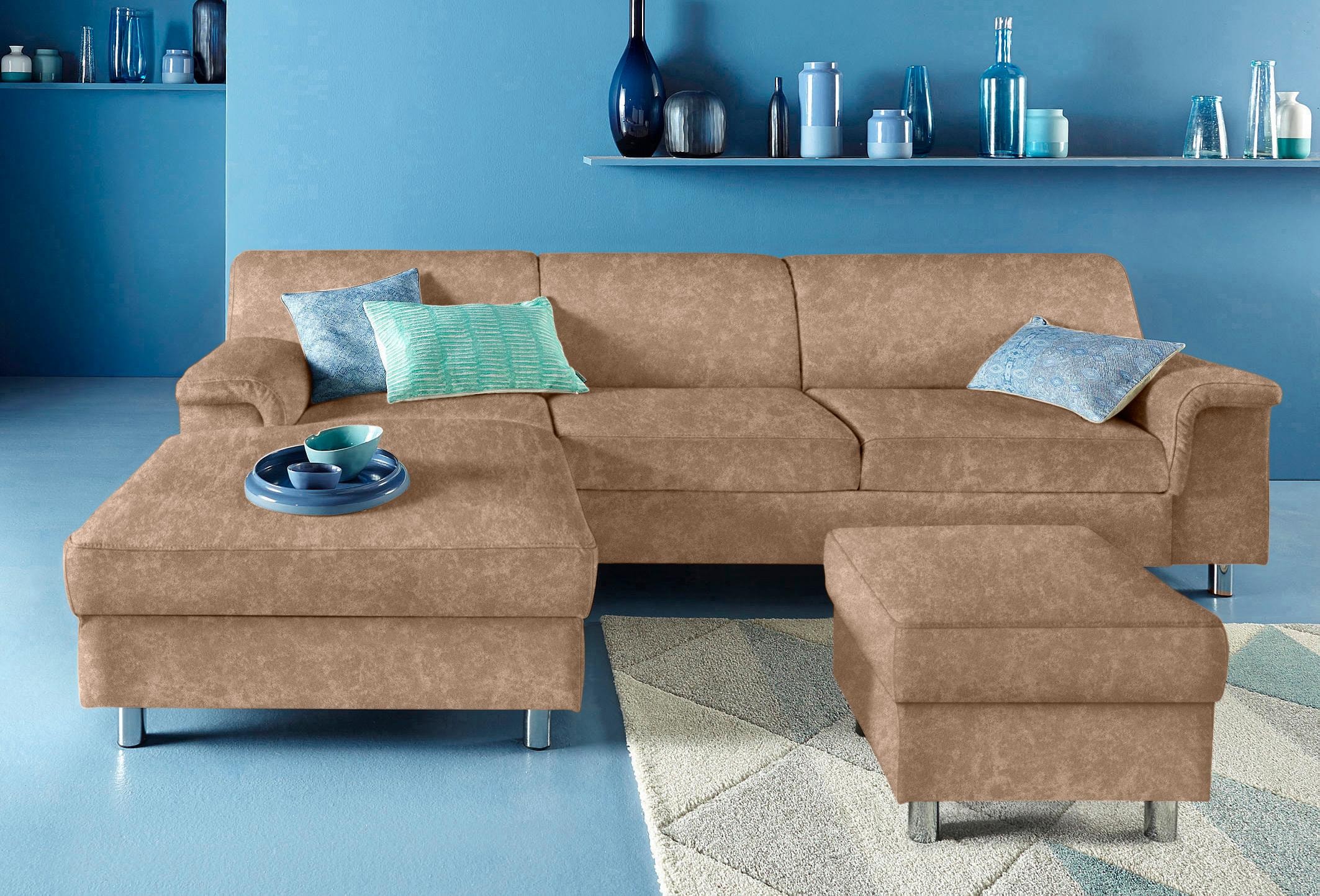 DOMO collection Ecksofa »Jamie, modern und elegant, Fußhöhe 9cm, L-Form,« w günstig online kaufen