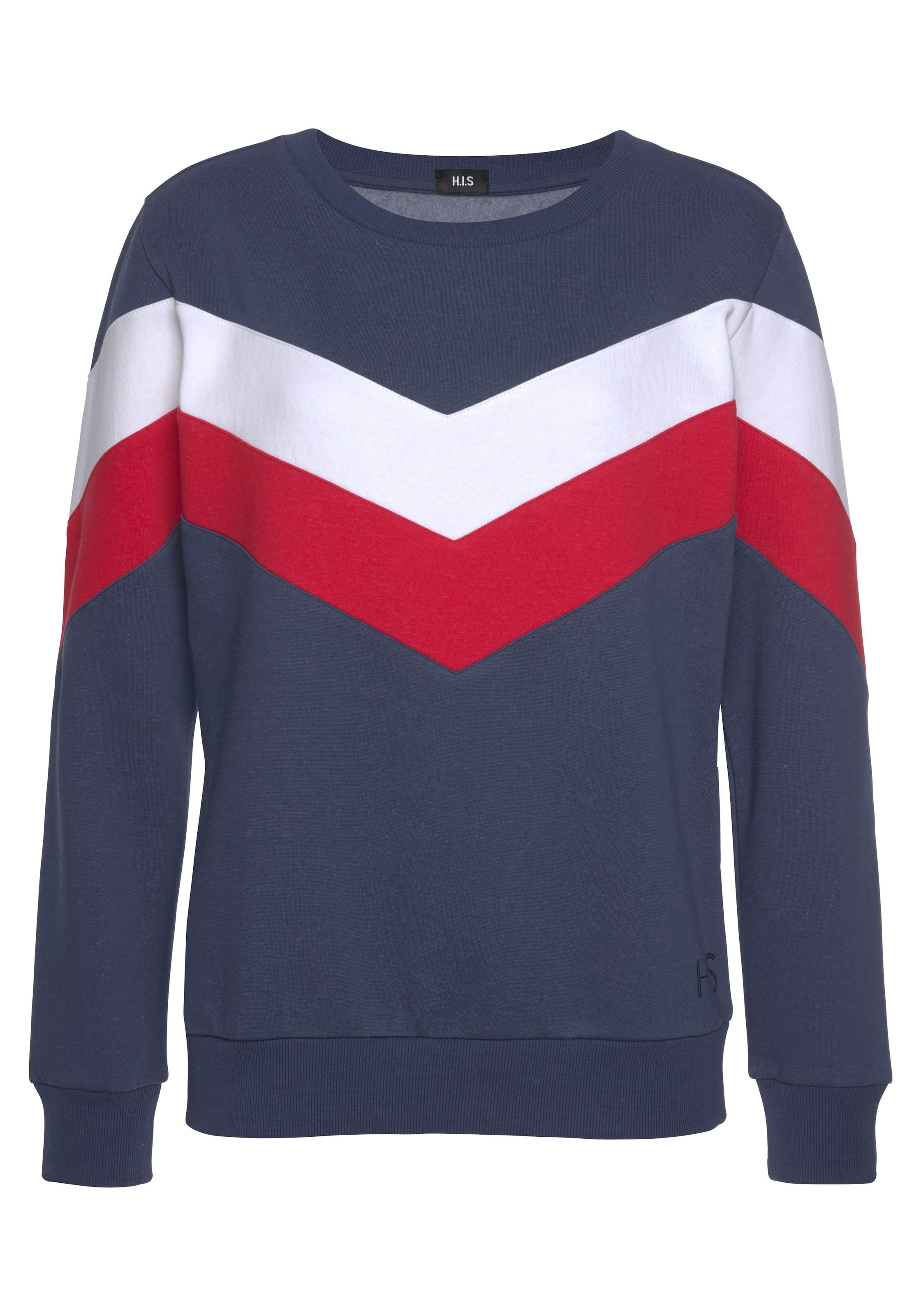 H.I.S Sweatshirt, mit Kontraststreifen an Vorderseite und Ärmeln, Loungewear