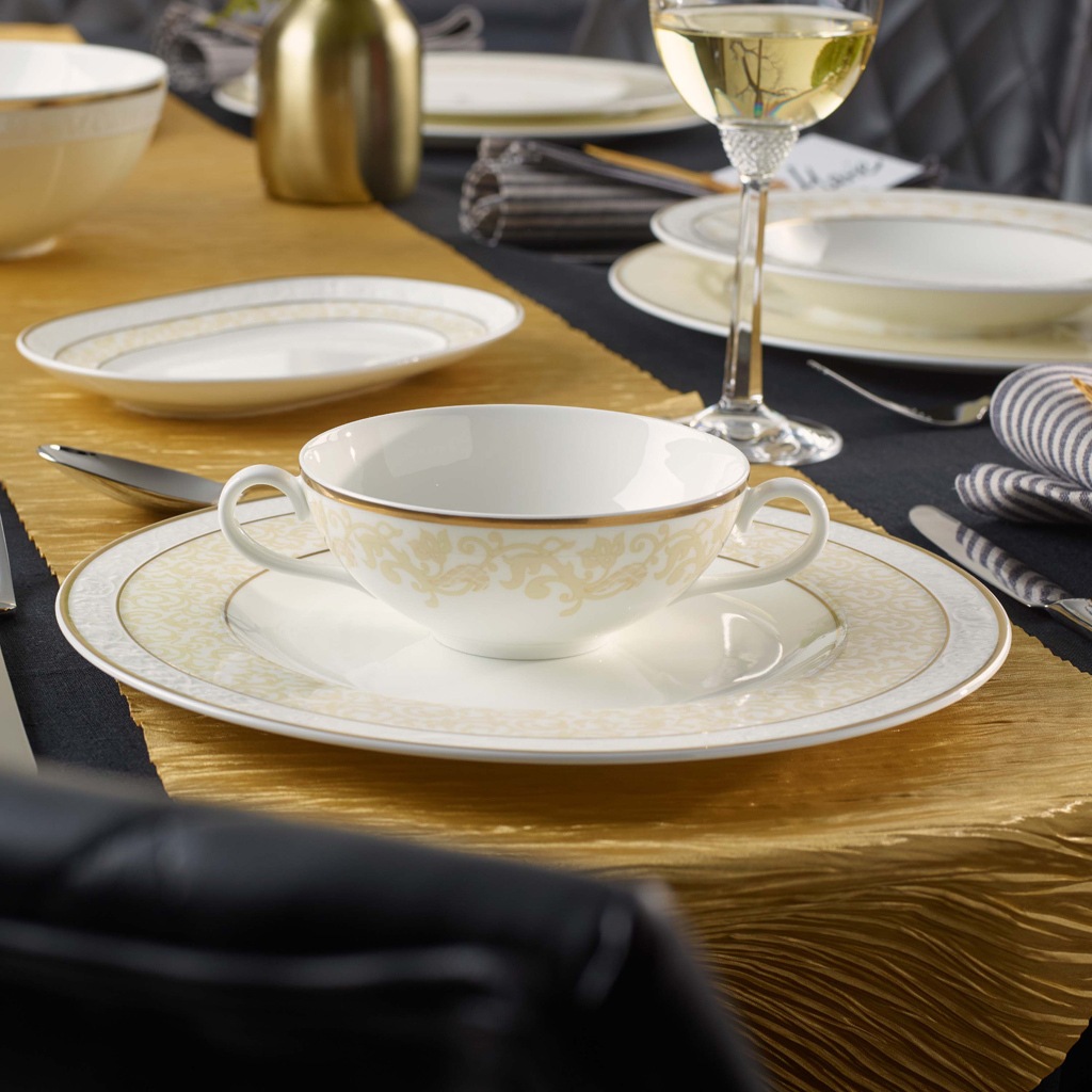 Villeroy & Boch Tasse »Suppen-Obertasse Ivoire 200 ml weiß-gold« günstig online kaufen