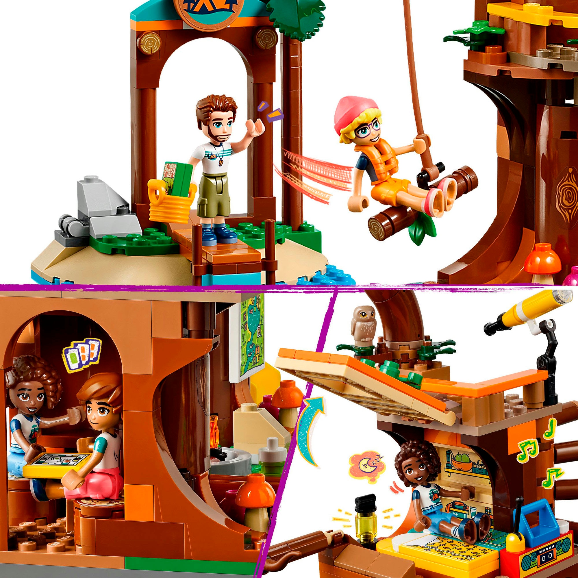 LEGO® Konstruktionsspielsteine »Baumhaus im Abenteuercamp (42631), LEGO Friends«, (1128 St.), Made in Europe