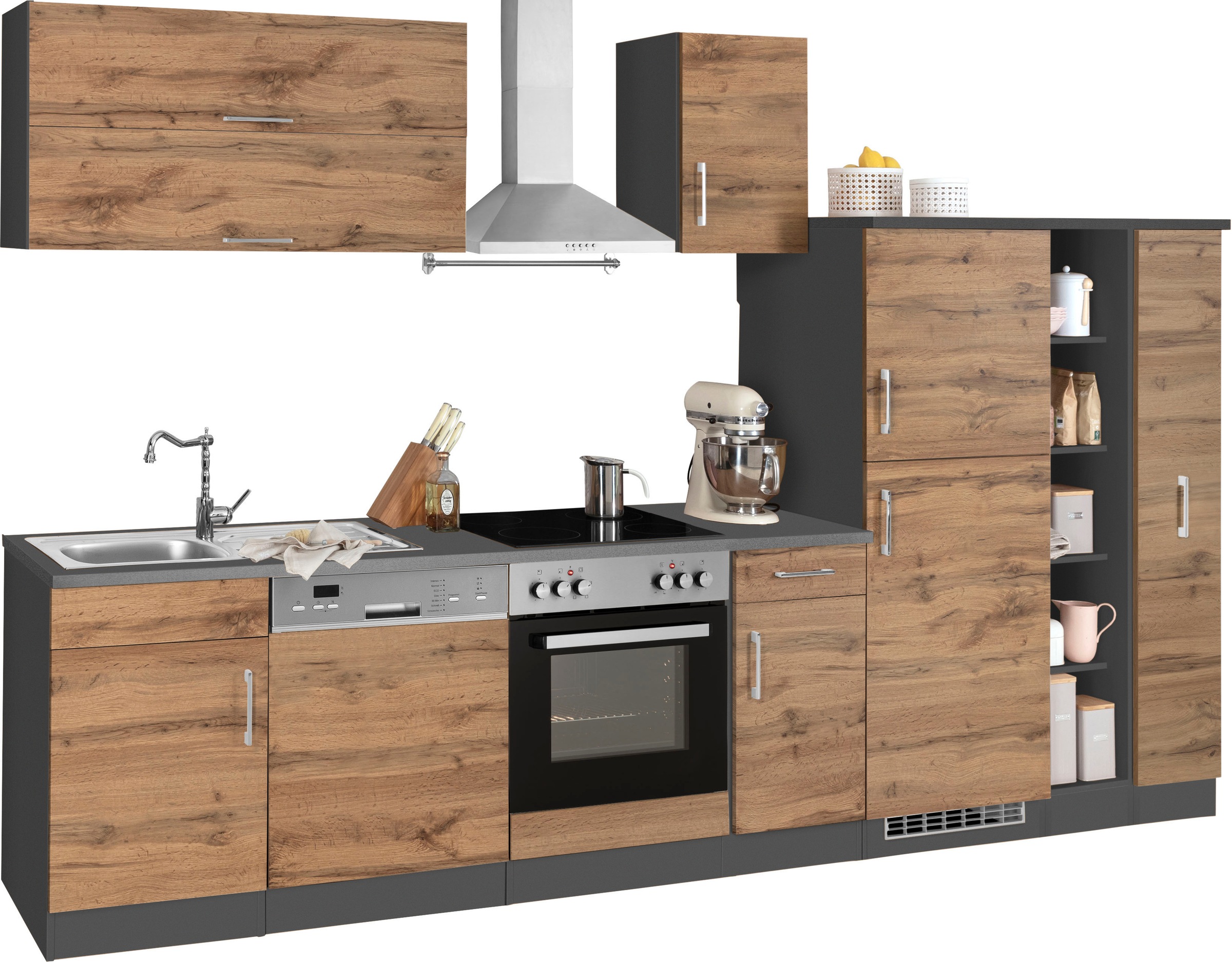 KOCHSTATION Küchenzeile »KS-Colmar«, mit E-Geräten, Breite 330 cm