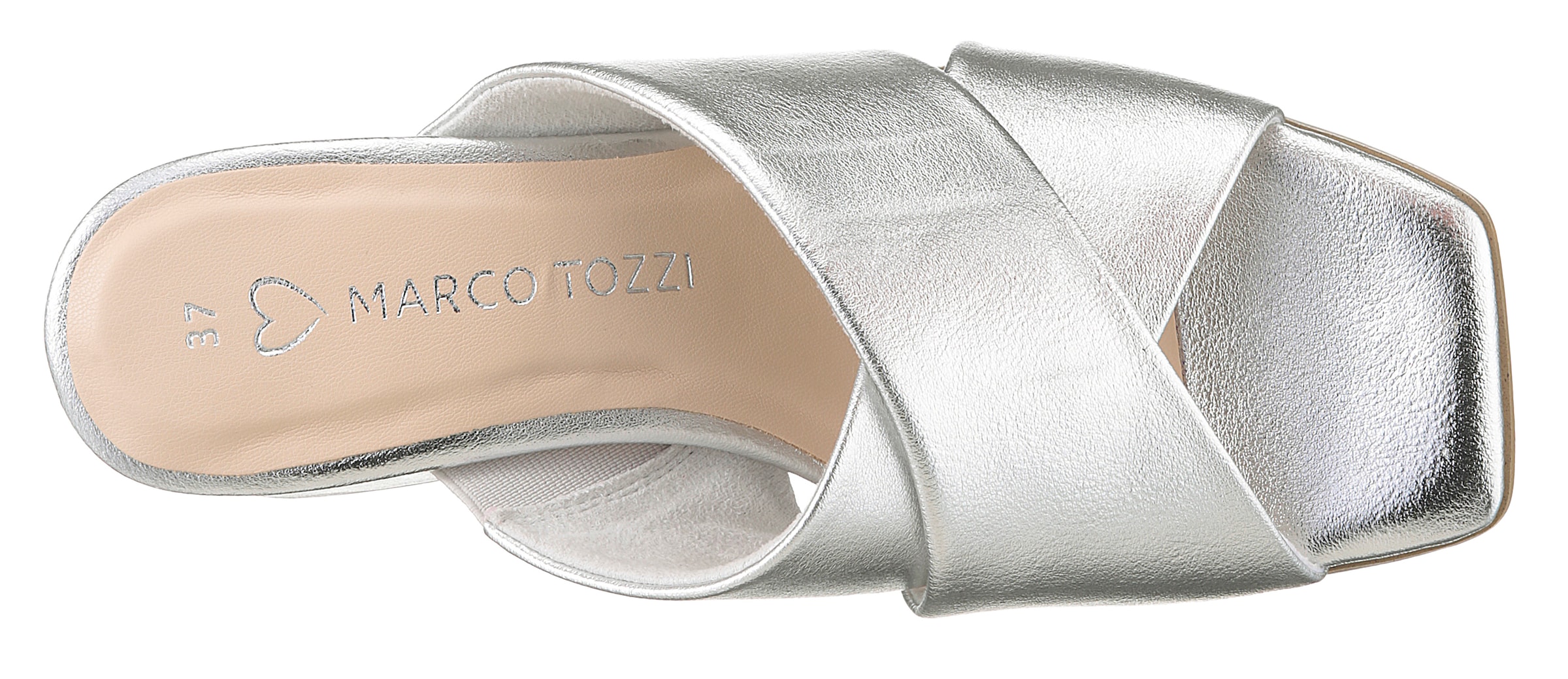 MARCO TOZZI Pantolette, Blockabsatz, Sommerschuh, Schlappen mit gekreuzter Bandage