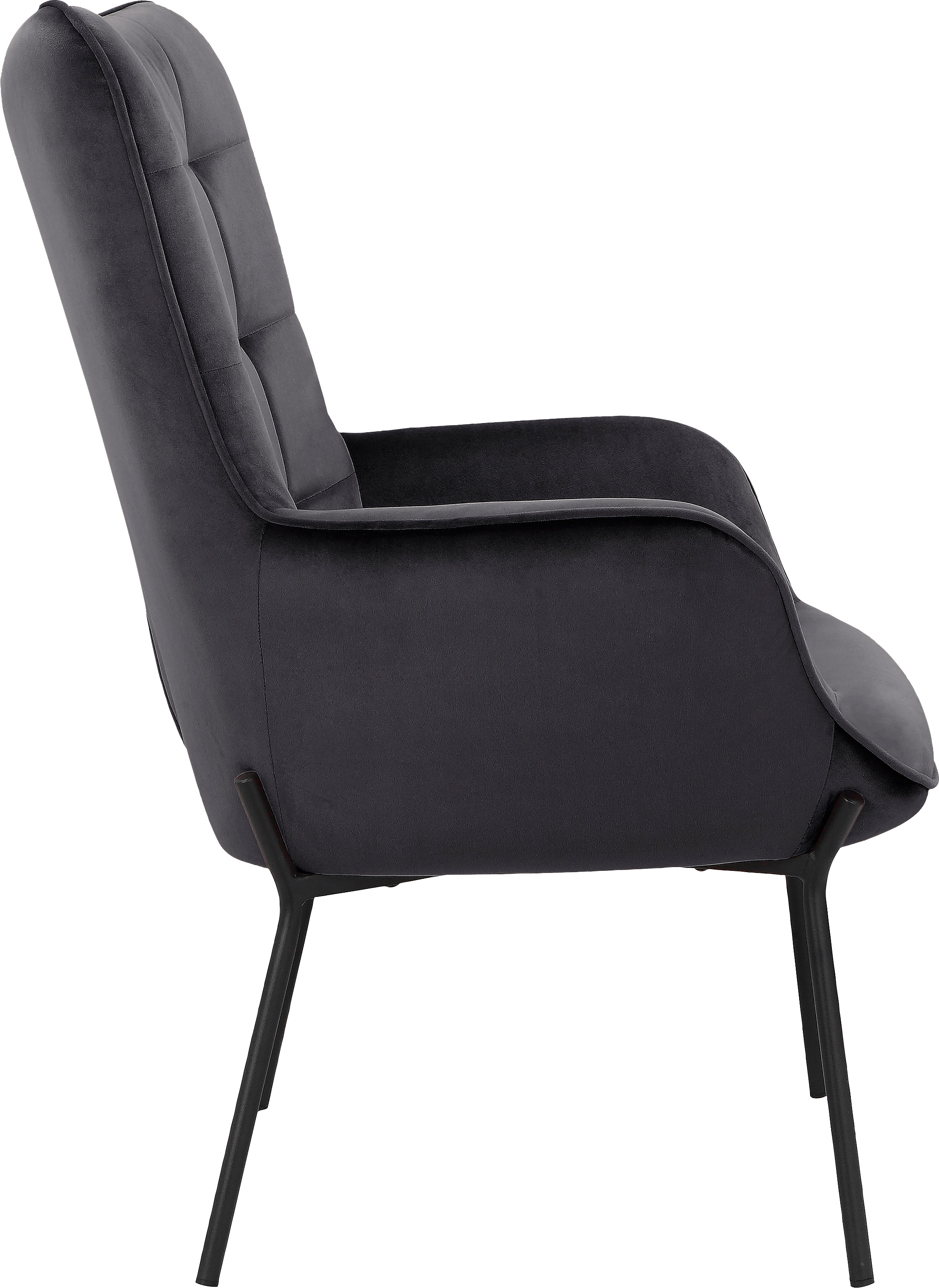 OTTO products Loungesessel »Luukas, Ohrensessel mit Metallbeinen,«, (1 St.), Stoff recyceltes Polyester, Sitz und Rücken gepolstert, Sitzhöhe 46 cm