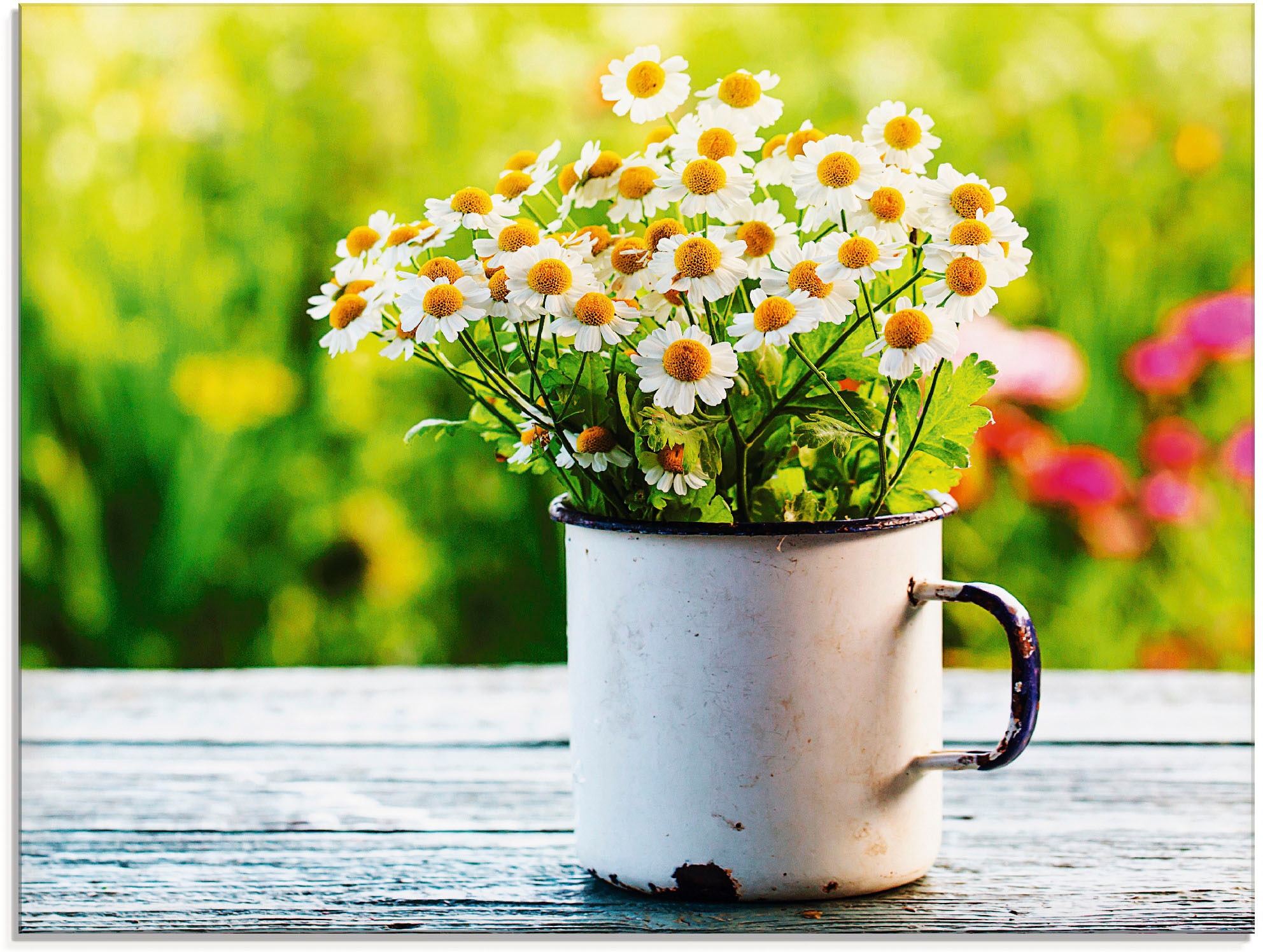 Artland Glasbild "Frühlingsgarten mit Echter Kamille", Blumen, (1 St.), in günstig online kaufen