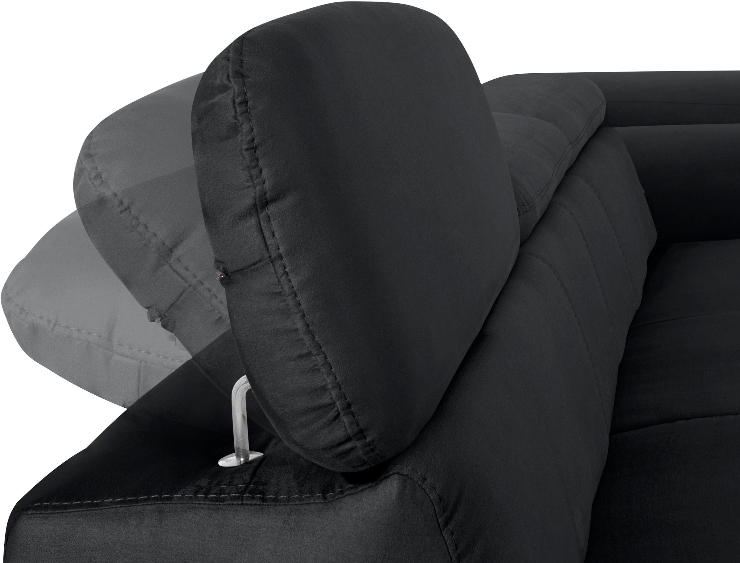 COTTA Ecksofa »Chef L-Form« mit Kopfteilverstellung, edle Metallkufen, wahlweise mit Bettfunktion