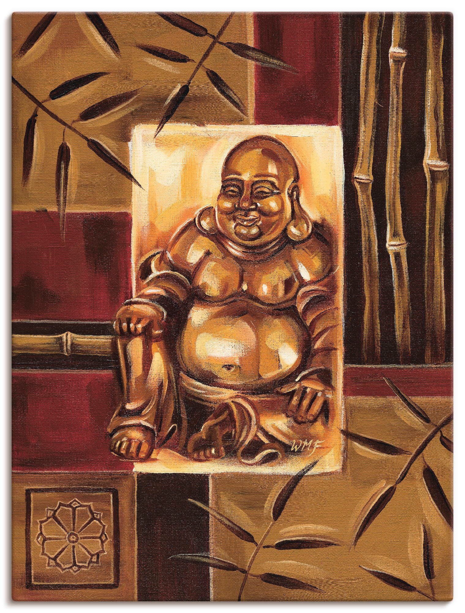 Artland Wandbild »Lachender Buddha«, Religion, (1 St.), als Leinwandbild, P günstig online kaufen