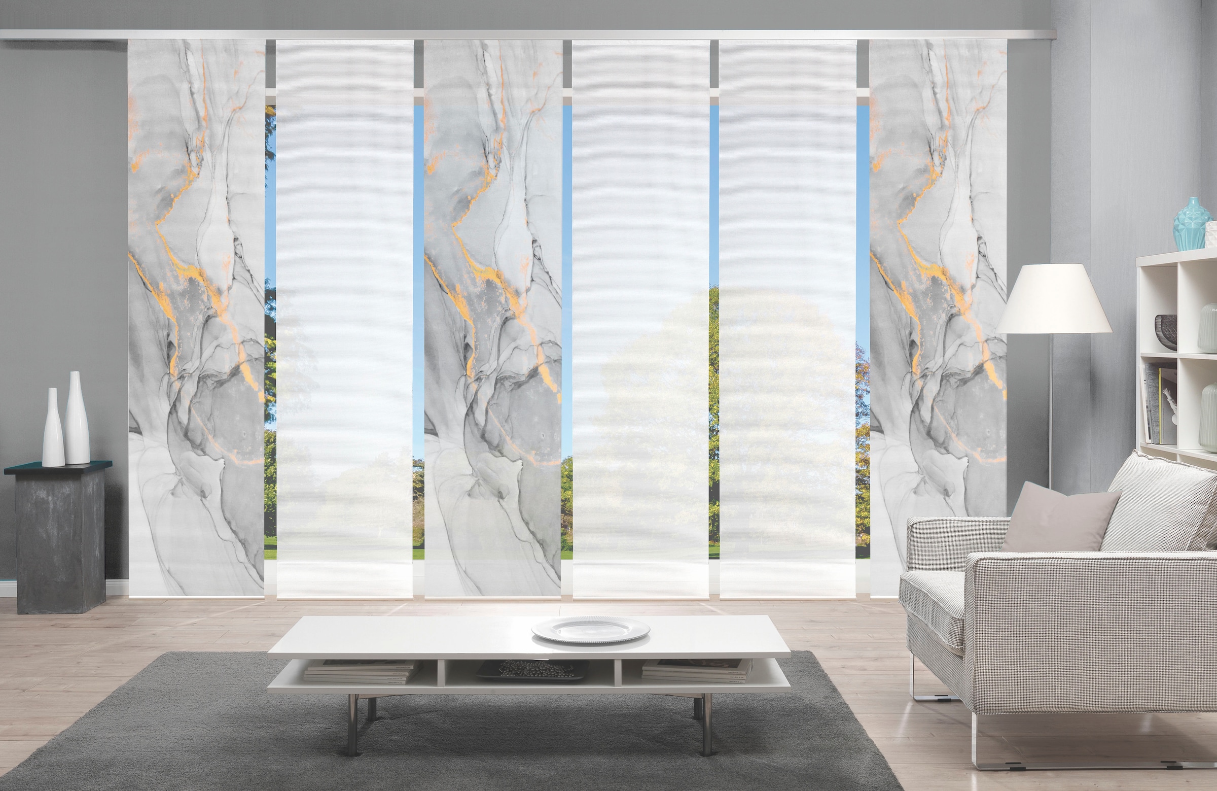 Vision S Schiebegardine »MARMOSA 6er SET« Paneelwagen 6 Stk. tlg. Bambus-Op günstig online kaufen