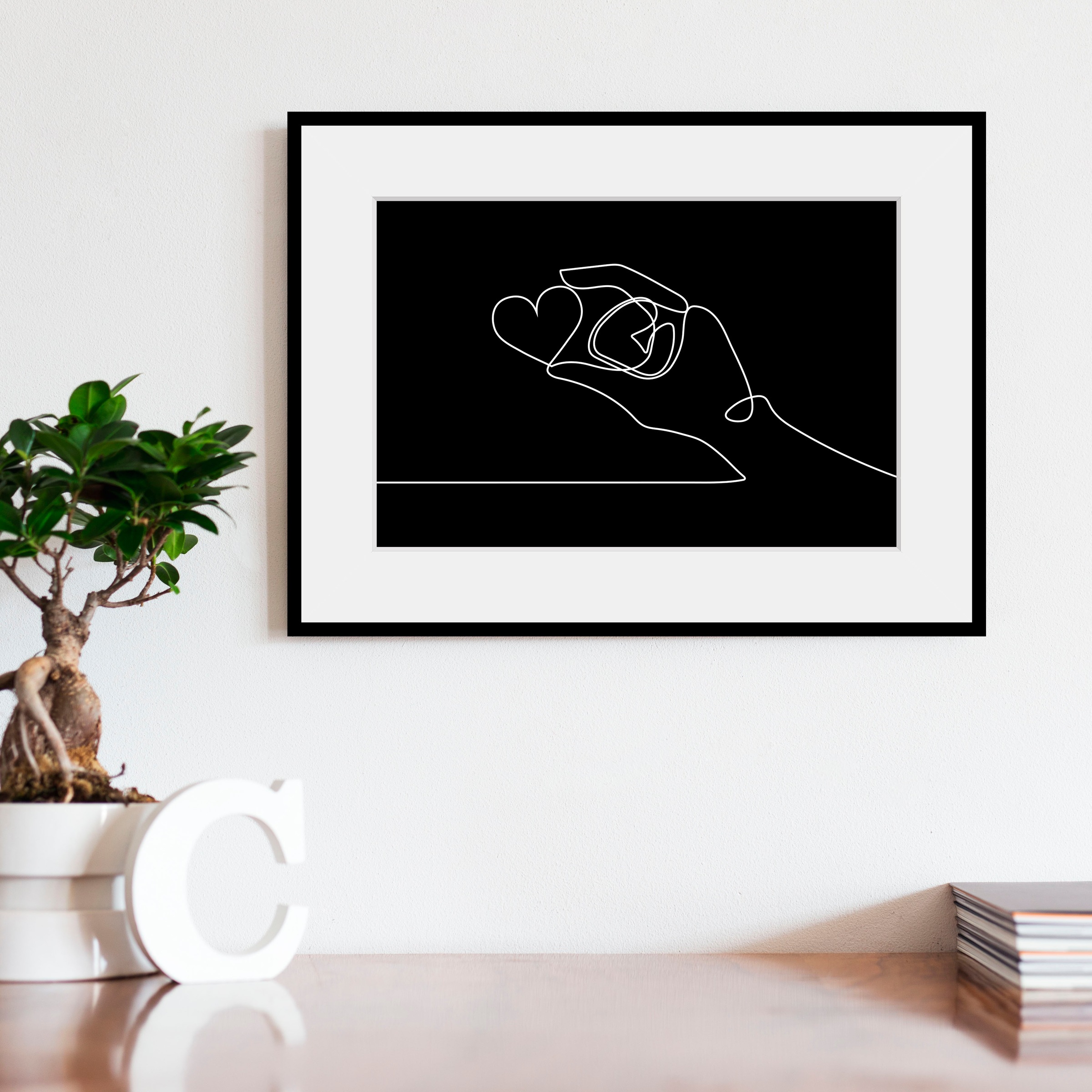queence Bild »Romeo«, Herzen-Herzbilder-Kunst-Schwarz-Weiß, (1 St.), HD Pre günstig online kaufen