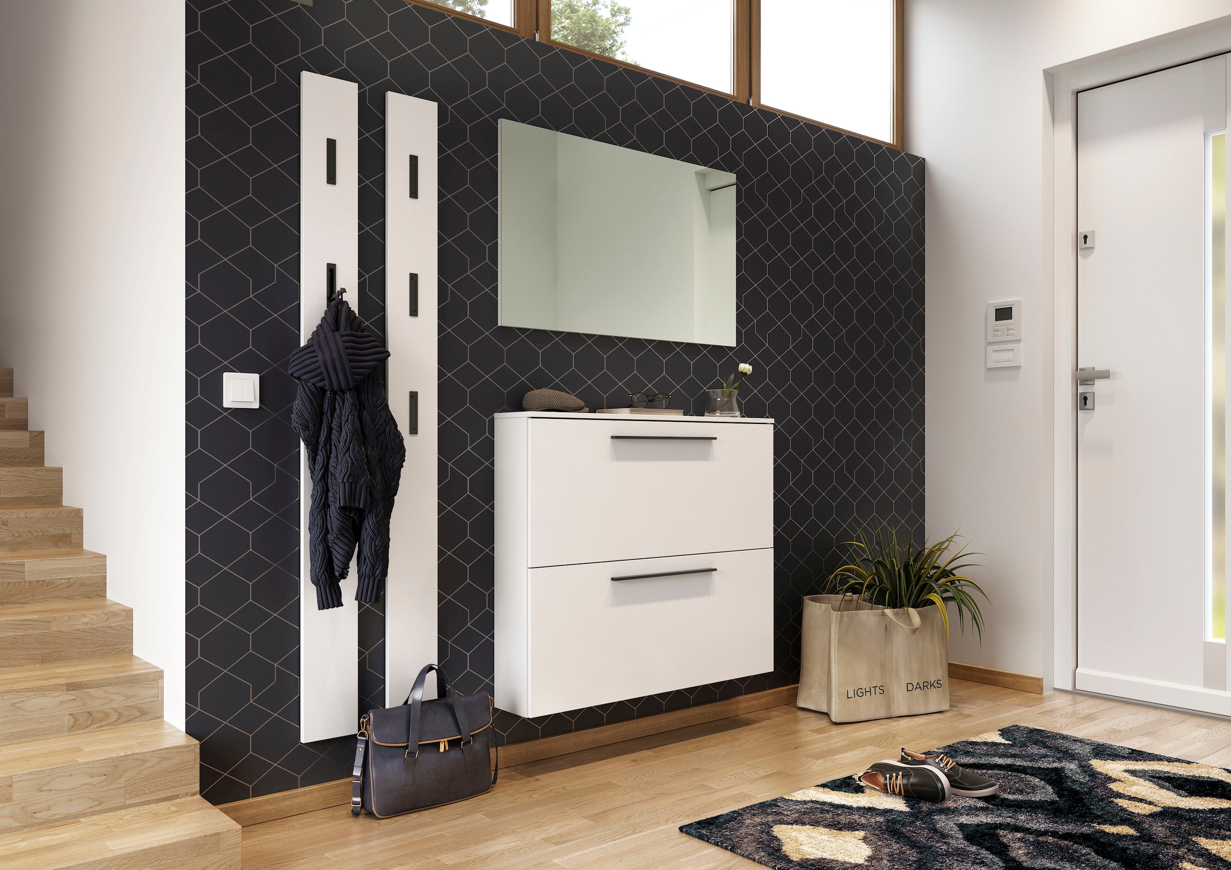 GERMANIA Schuhschrank »GW-Utah Schuhschrank in 2 Breiten, mit 2 oder 3 Klappen,«, stehend und hängend montierbar