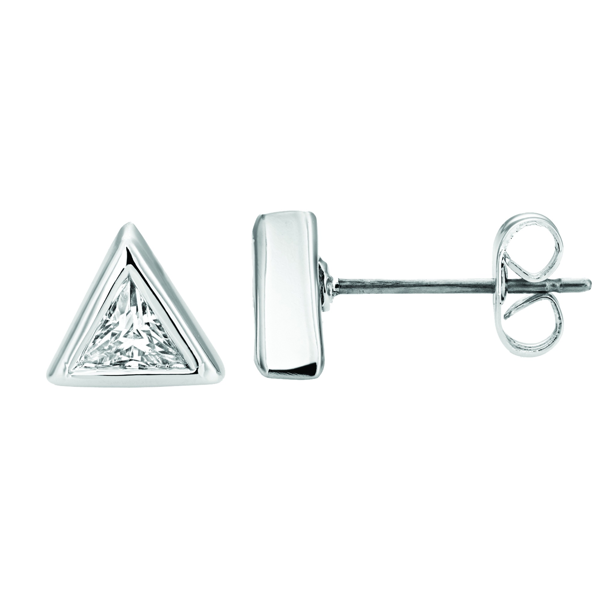 BUCKLEY LONDON Paar Ohrstecker »Messing rhodiniert Zirkonia« weiß + weiß