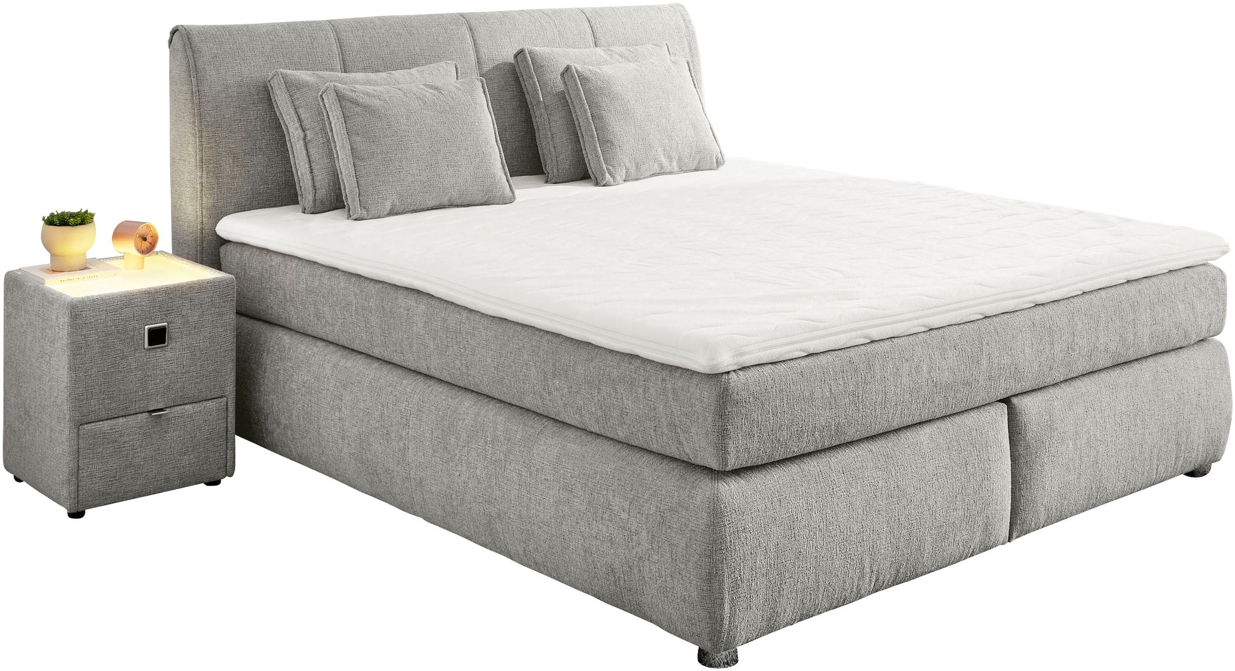 Jockenhöfer Gruppe Boxspringbett »"Carla", OTTOs Choice! Topseller, wahlweise mit oder ohne Bettkasten«, inkl. 4 Kissen, erhältlich in den Breiten 160 & 180cm