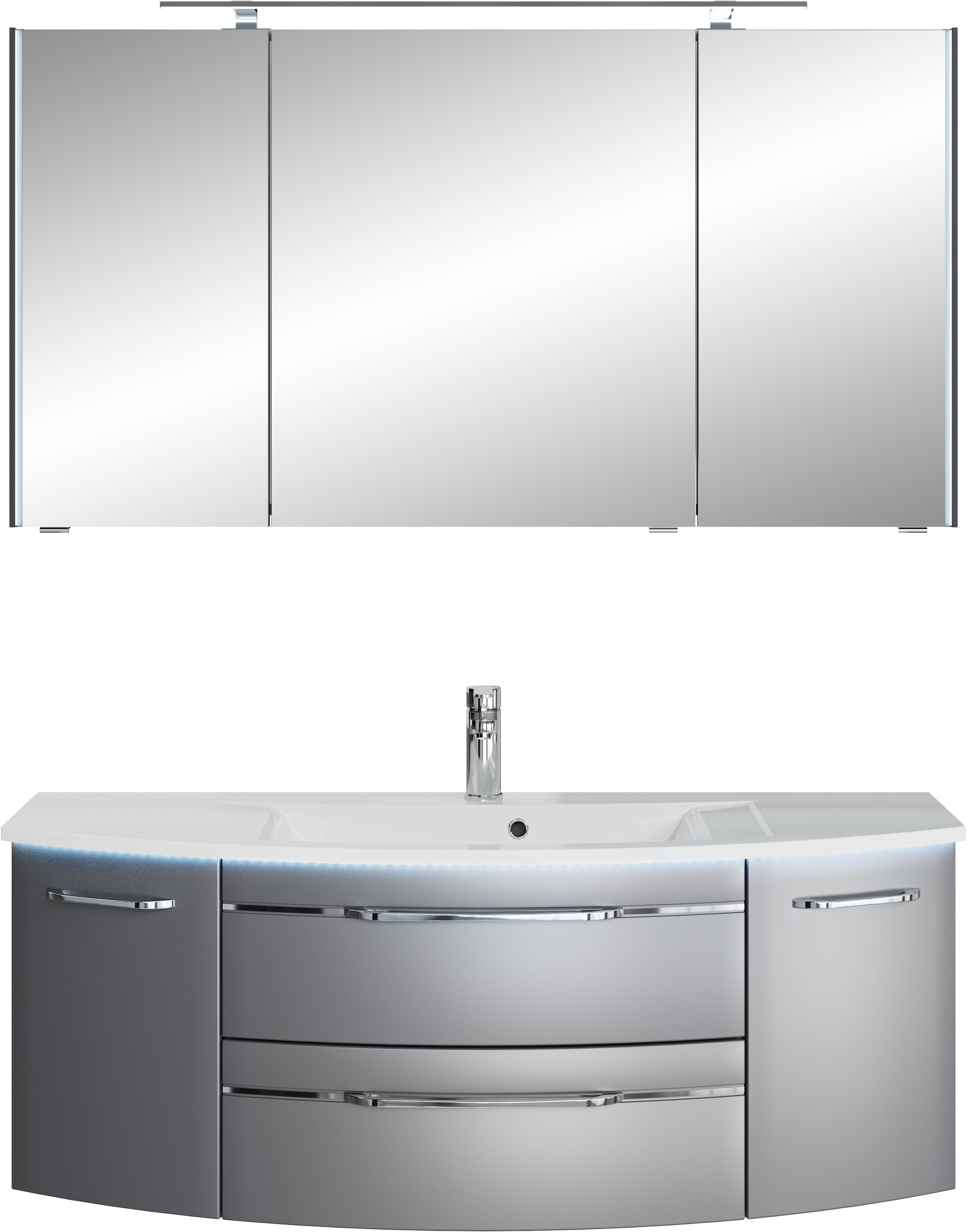 Saphir Badmöbel-Set »Serie 7045 2-teilig Mineralmarmor-Waschtisch mit LED-S günstig online kaufen