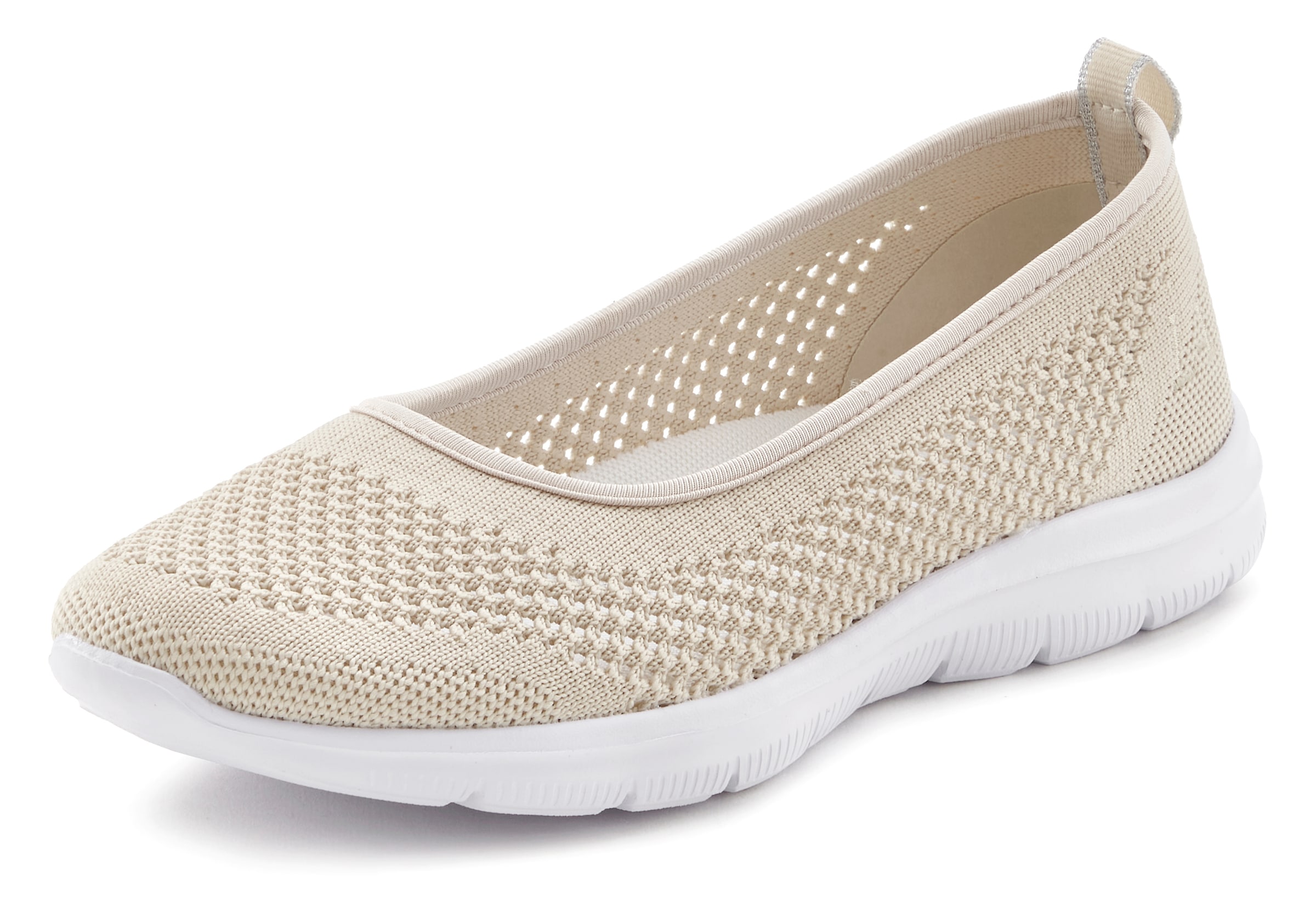 LASCANA Sneaker Ballerinas, ultraleichter Slipper, Slip-On-Sneaker, Freizeitschuh VEGAN