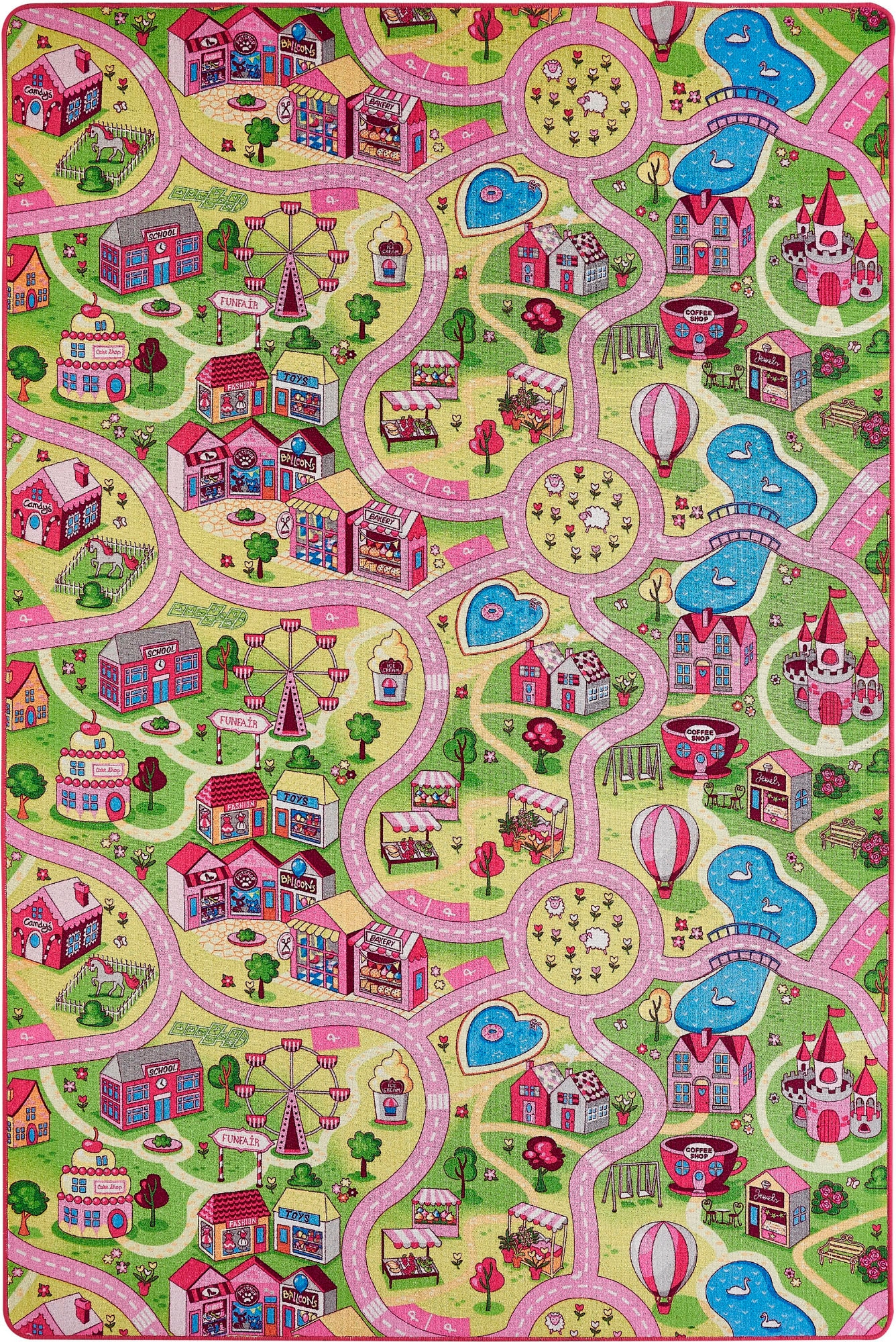 Andiamo Kinderteppich »Straße Lagerräumung«, rechteckig, 5 mm Höhe, Straßen-Spiel-Teppich, Sonderposten, für Mädchen & Jungen
