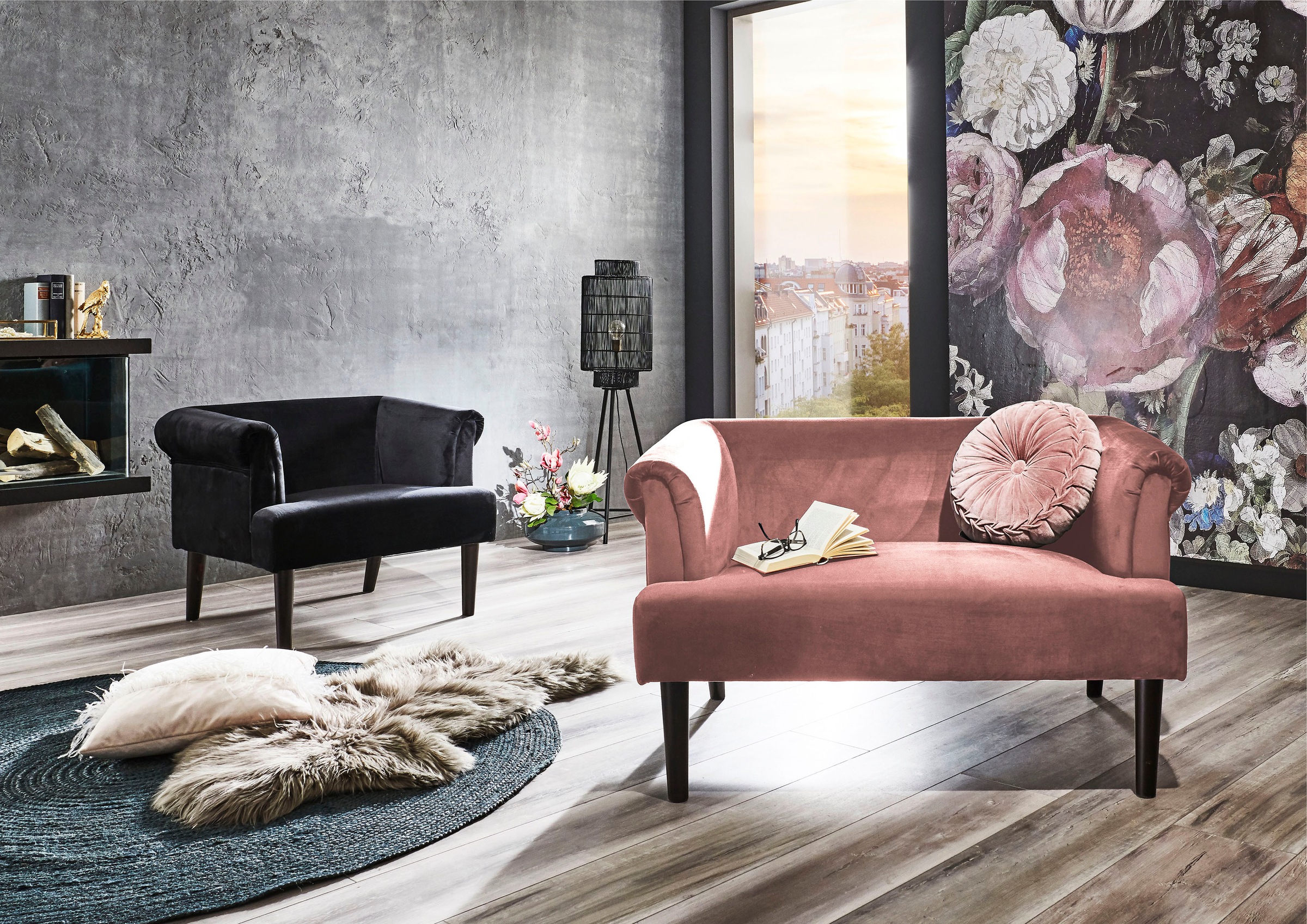 ATLANTIC home collection 1,5-Sitzer »Charlie«, XXL-Sessel mit Samtveloursbe günstig online kaufen
