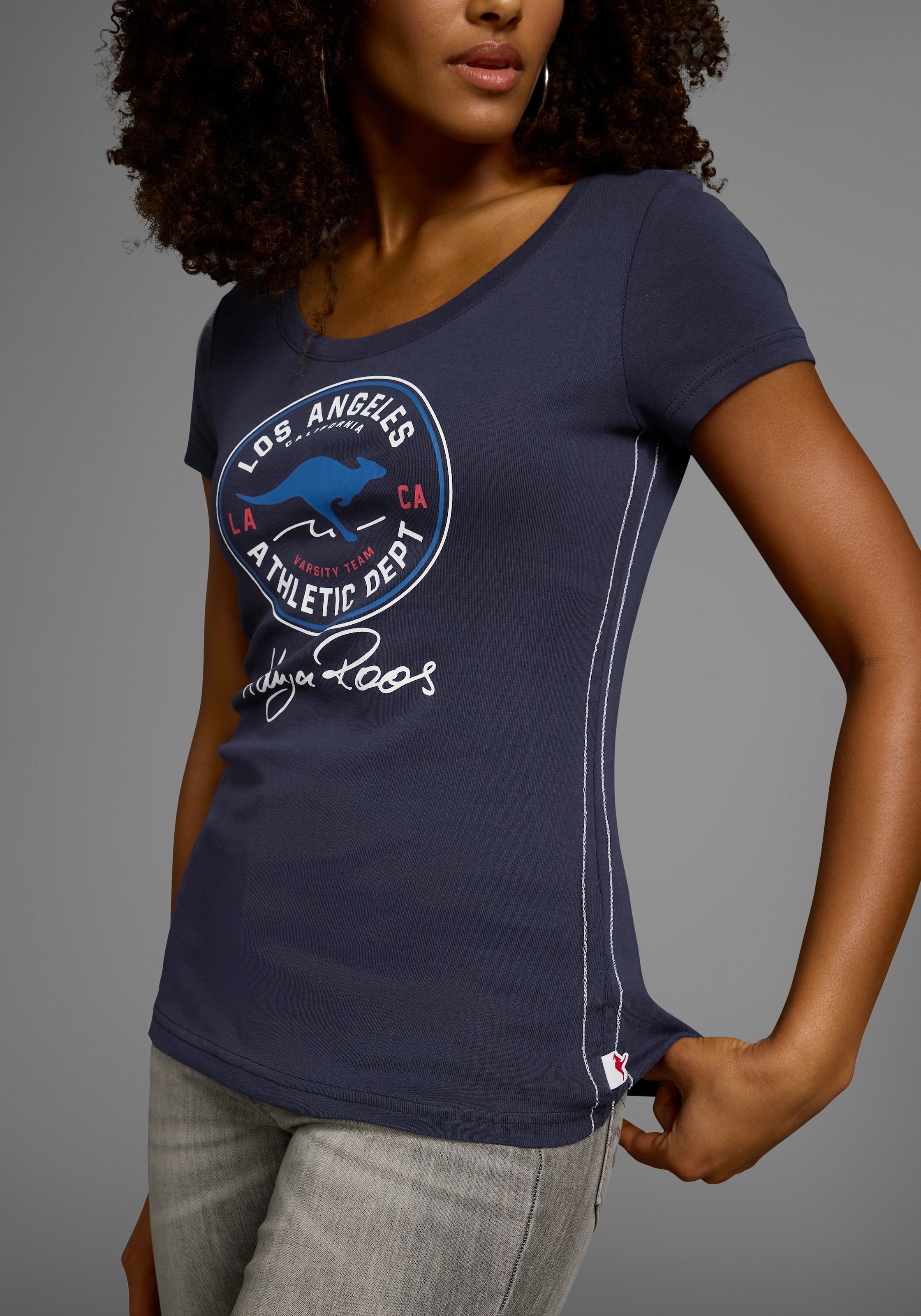 KangaROOS T-Shirt Kurzarm,  sehr figurbetont,  im Vintage-Design,  Rundhalsausschnitt