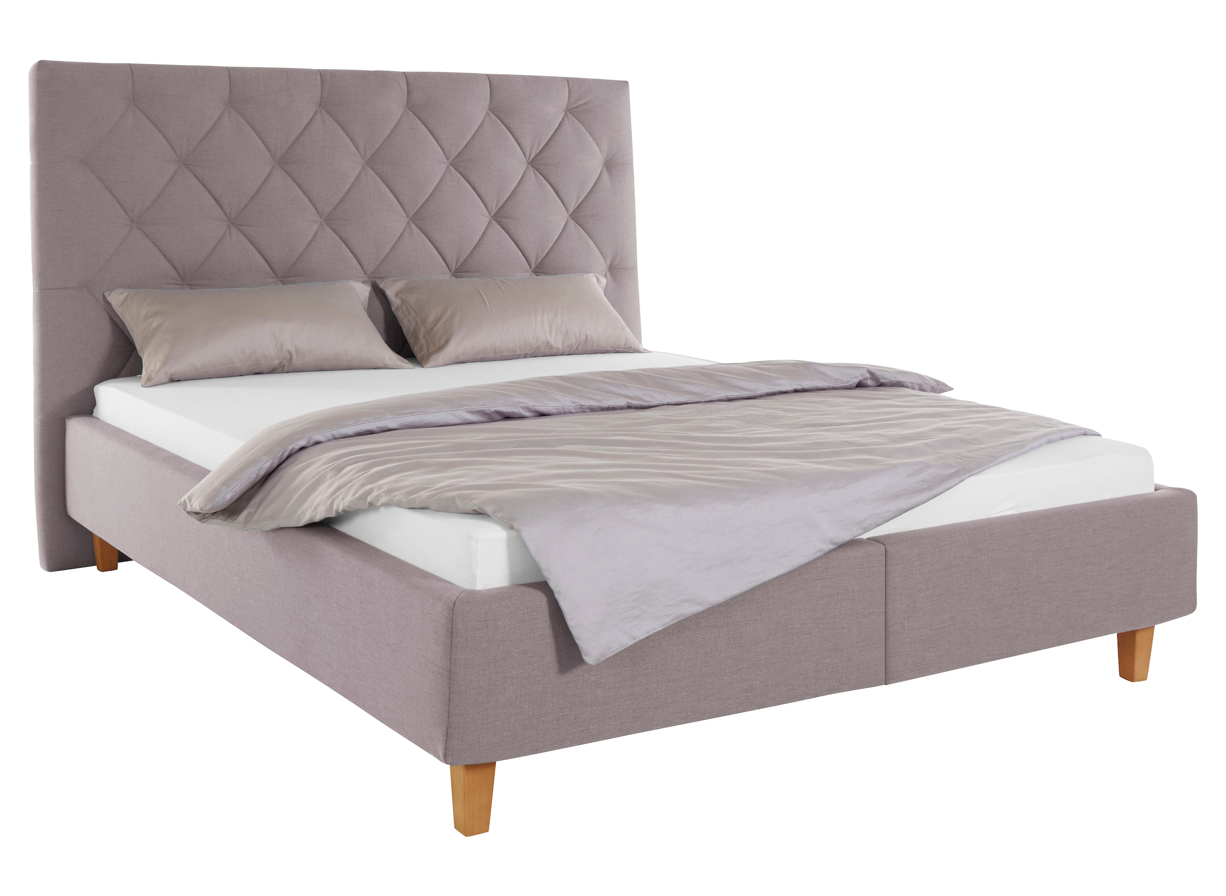 Home affaire Polsterbett »Sunley 140«, Kreuzsteppung, Kopfteilhöhe 142 cm, ohne oder mit Matratze/Lattenrost