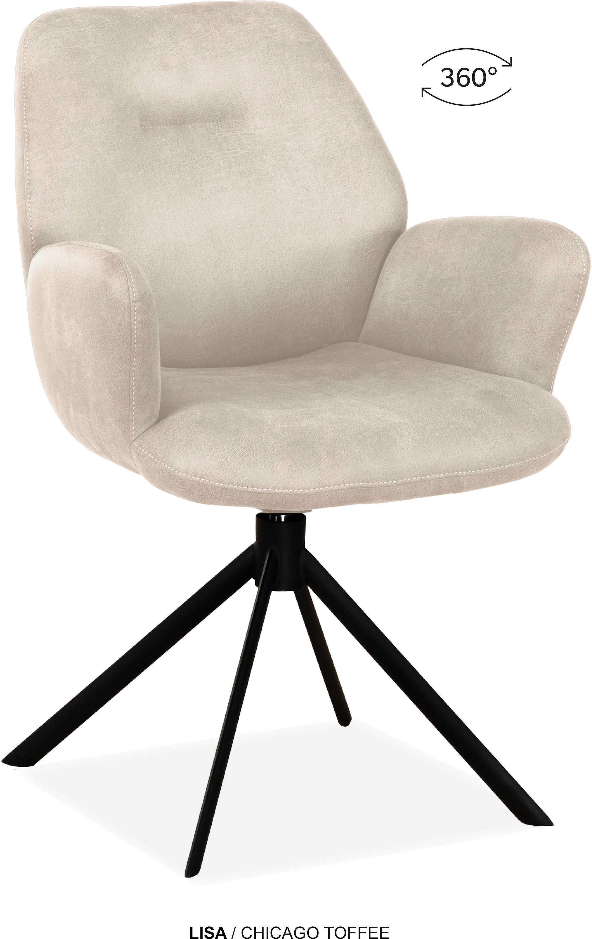 OMG Design Esszimmerstuhl »Lisa« (Set) 2 Stk.Drehstuhl mit auto-return, Arm günstig online kaufen