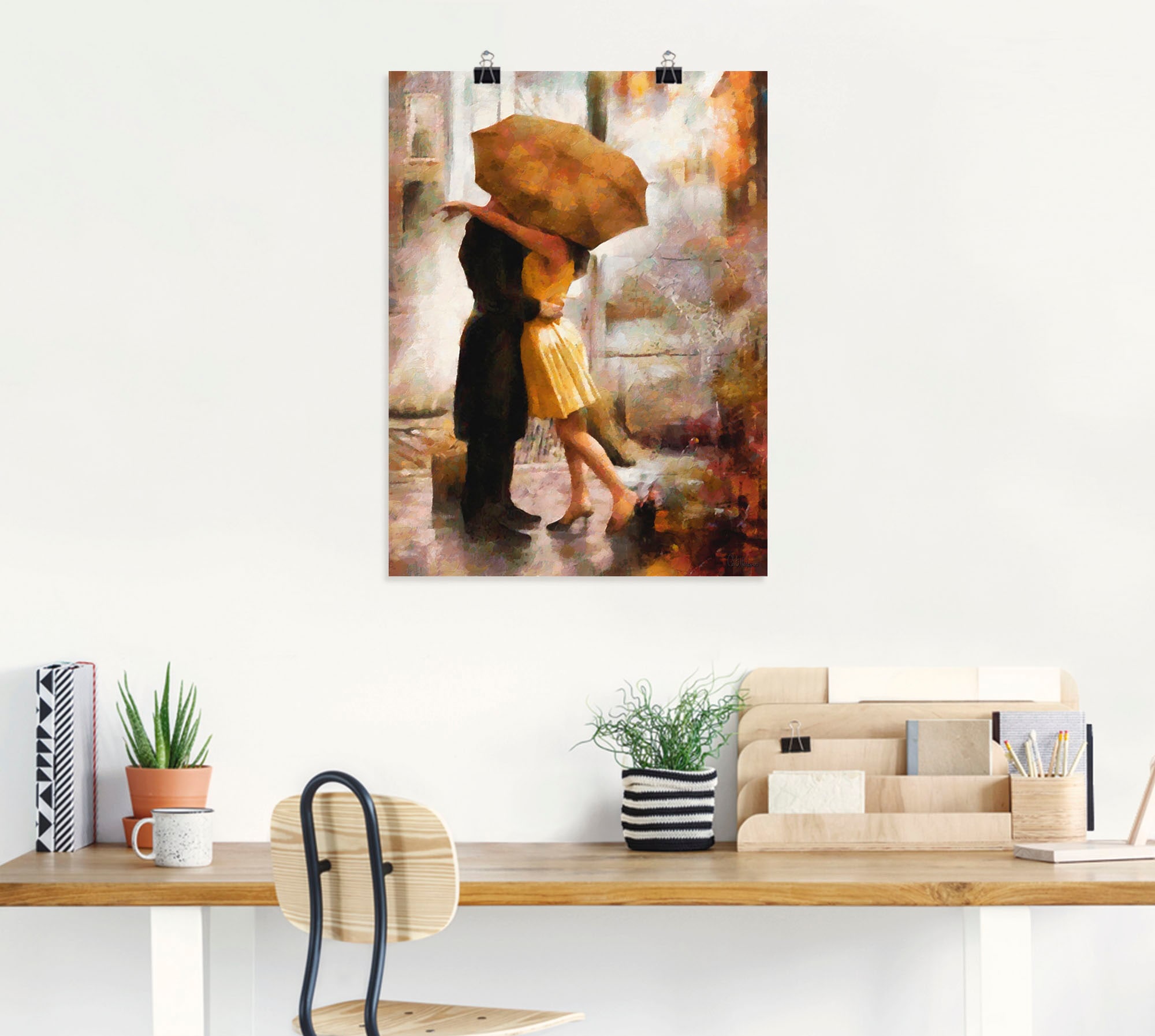 Artland Wandbild »Kuss unter Regenschirm«, Bilder von Liebespaaren, (1 St.), als Leinwandbild, Poster in verschied. Größen