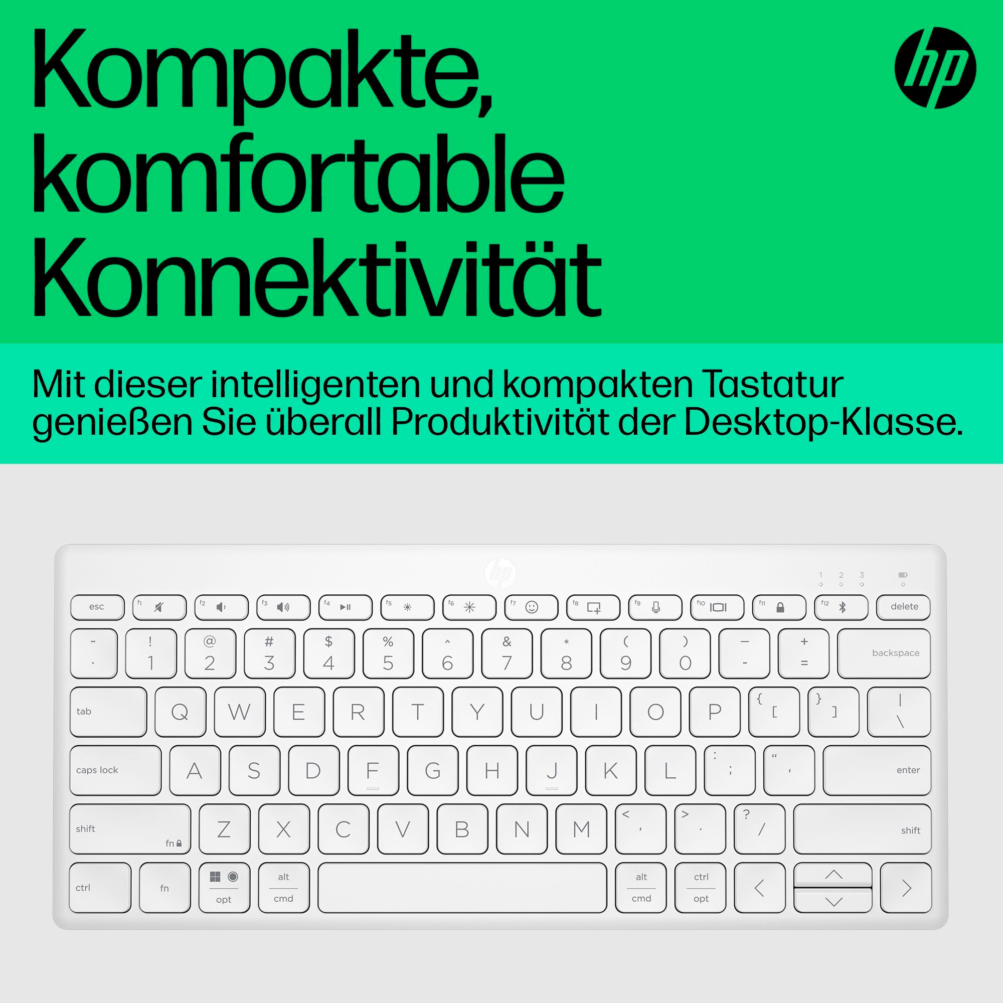 HP Tastatur »350 Kompakte Bluetooth-Tastatur«, (Fn-Tasten-Windows-Sperrtaste-Lautstärkeregler)