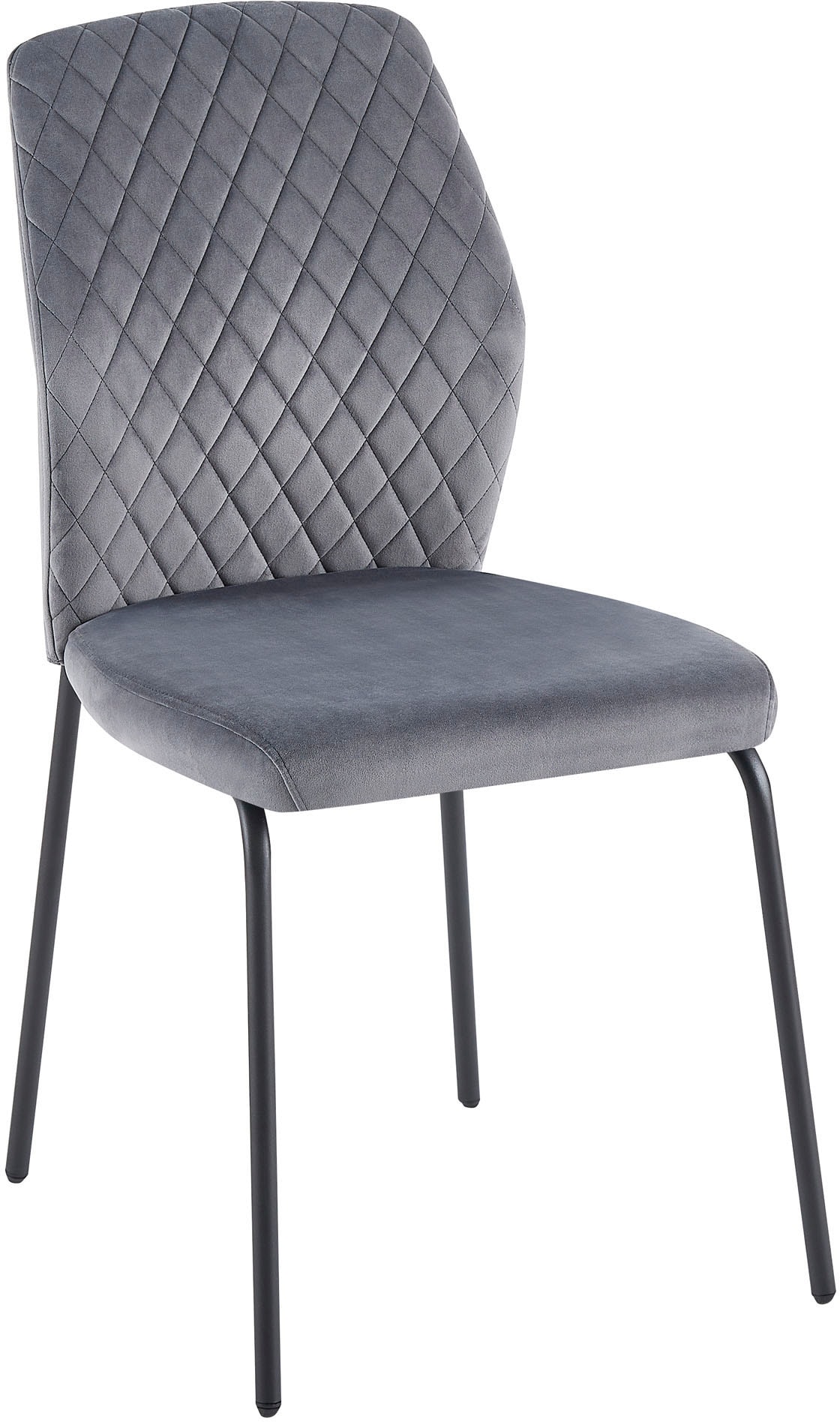 SalesFever 4-Fußstuhl »Esszimmerstuhl mit elegantem Stil« (Set) 2 Stk.2er Set mit eleganter Wabensteppung im Rücken