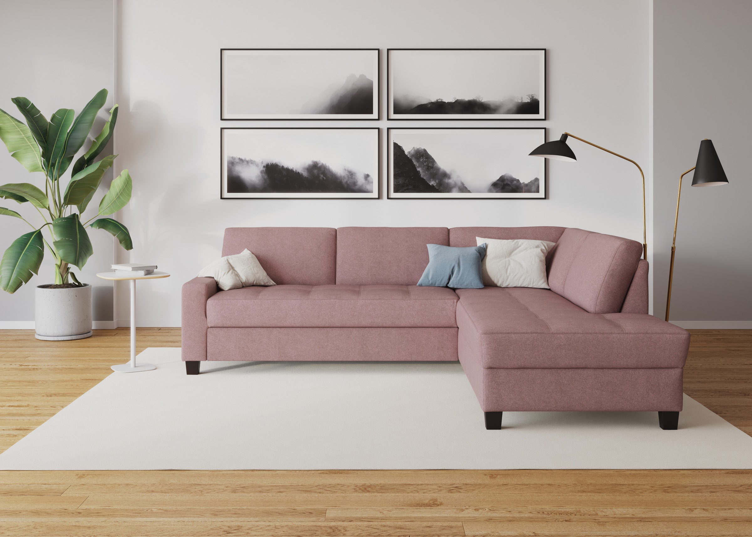 DOMO collection Ecksofa "Florentina zeitlos und elegant, Sitznähte als Desi günstig online kaufen