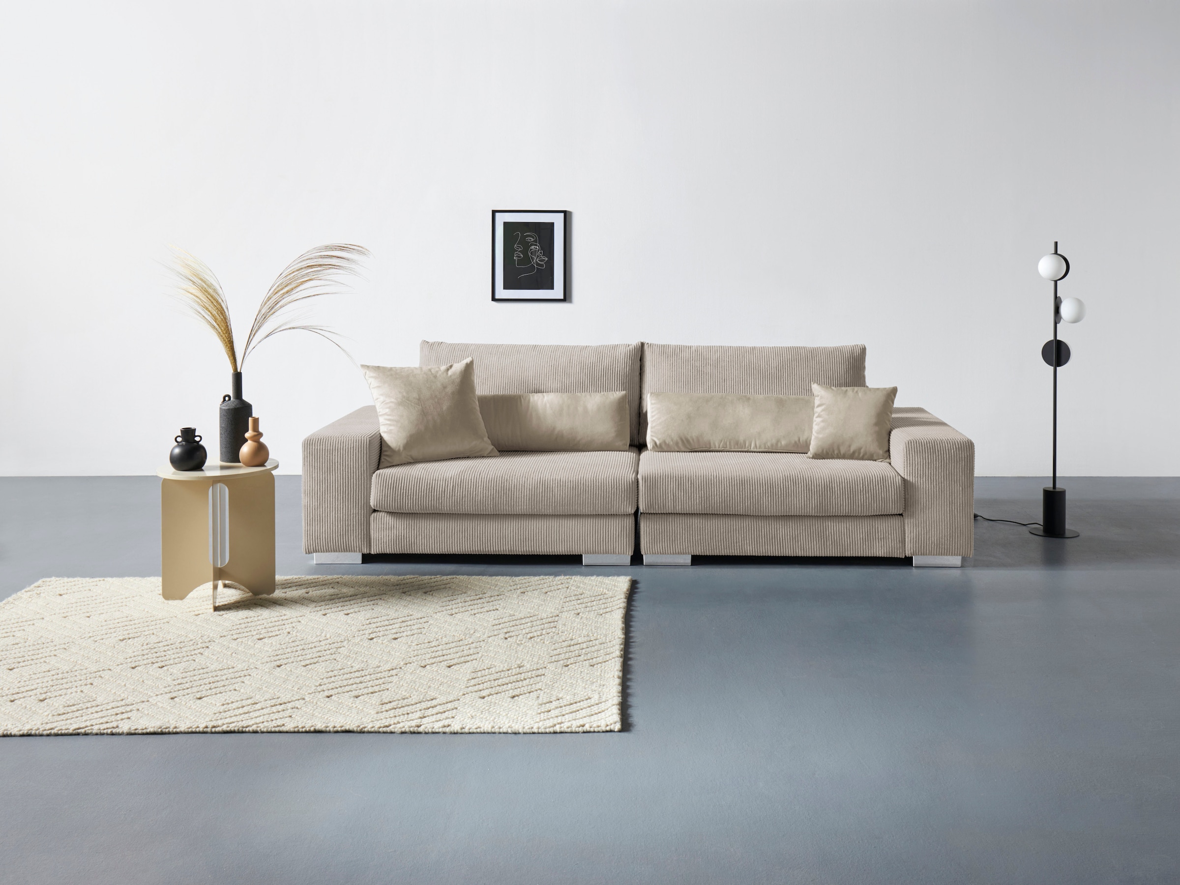 Home affaire Big-Sofa »Vasco«, kaufen 6-teiliges Cord in Breite cm, inkl. online Kissenset, 277