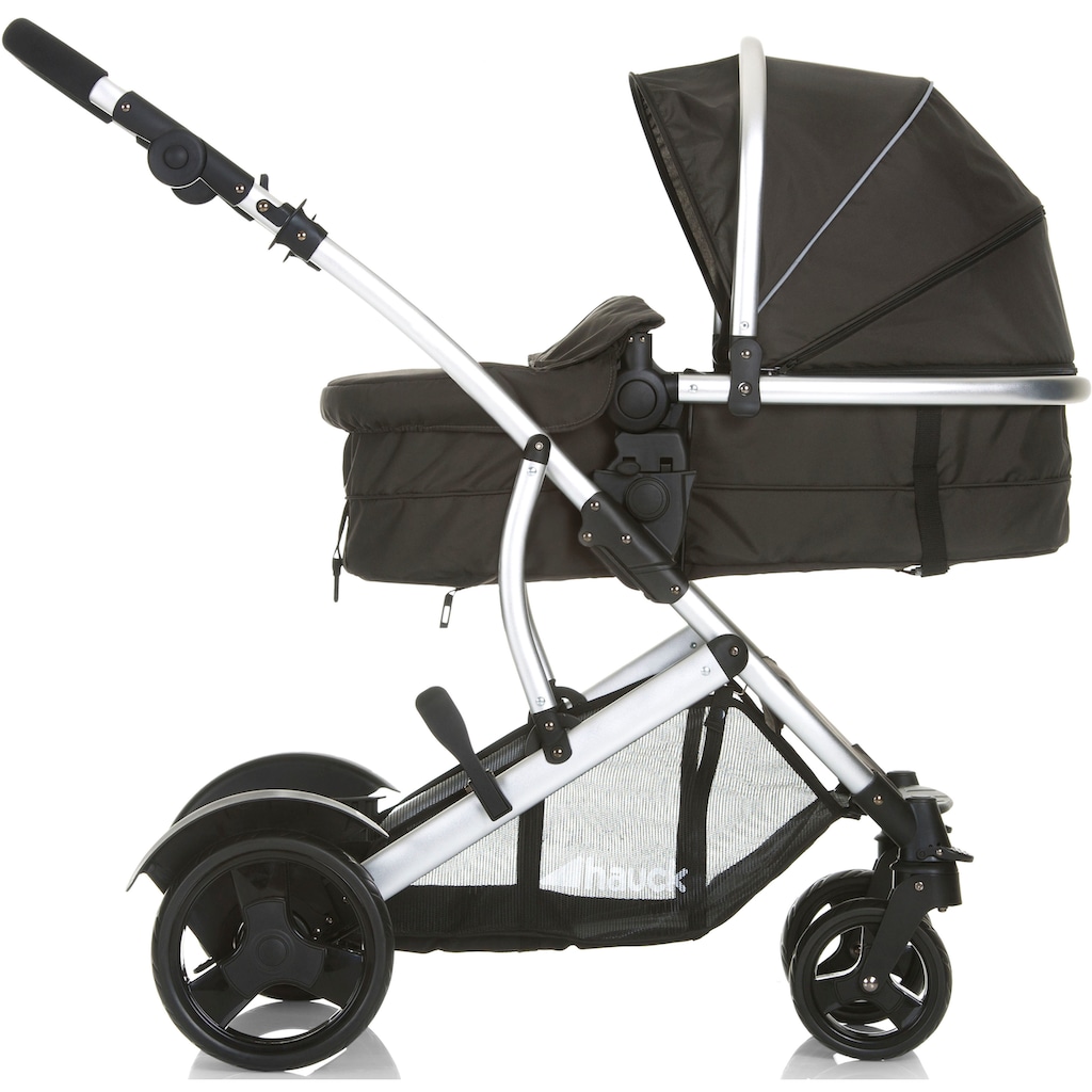 Hauck Geschwisterwagen »Duett 2 black«, 15 kg, mit Regenschutz, Kinderwagen