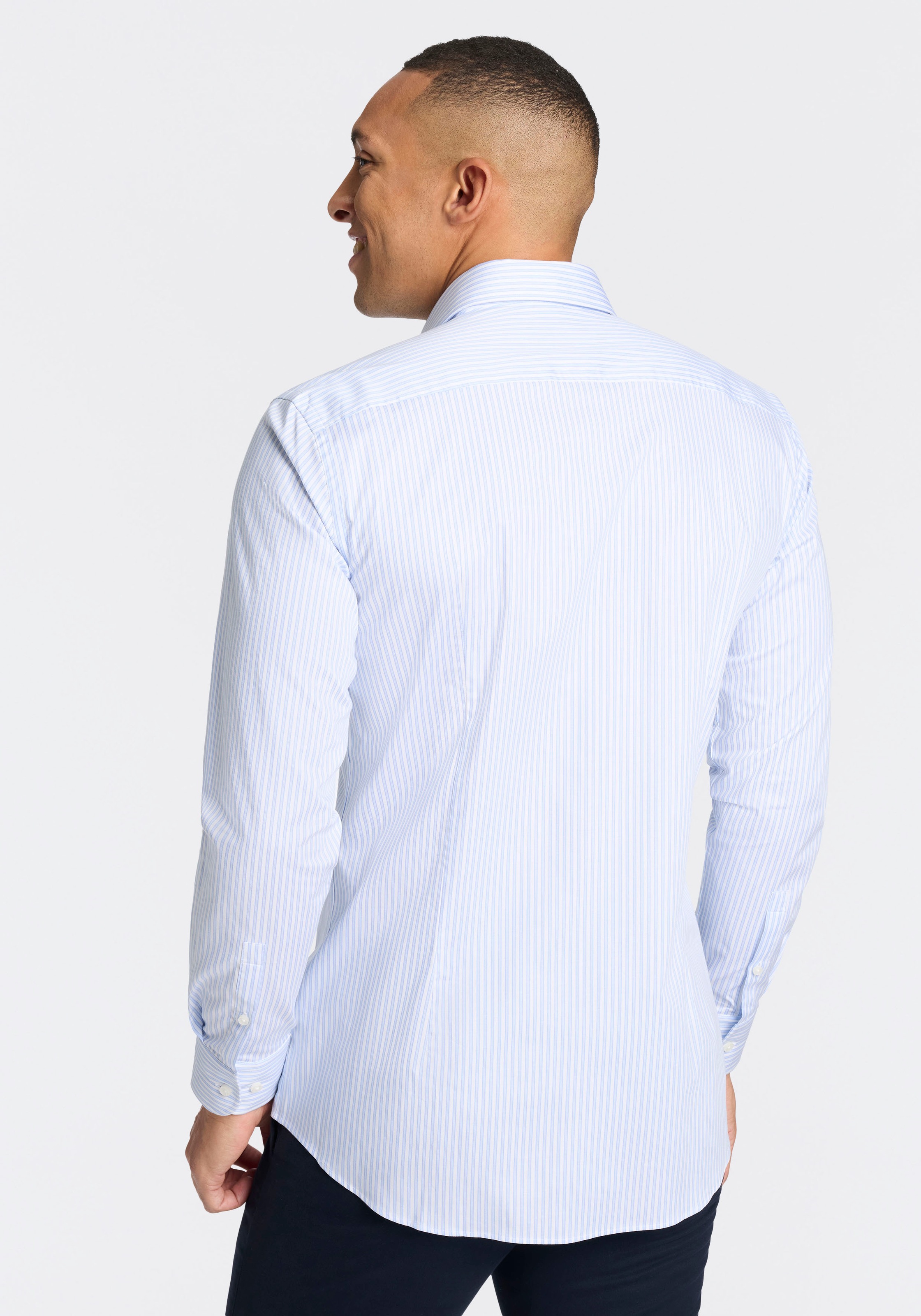BOSS Businesshemd »HANK« Kentkragen, Regular Fit, gestreift, Baumwollmischung