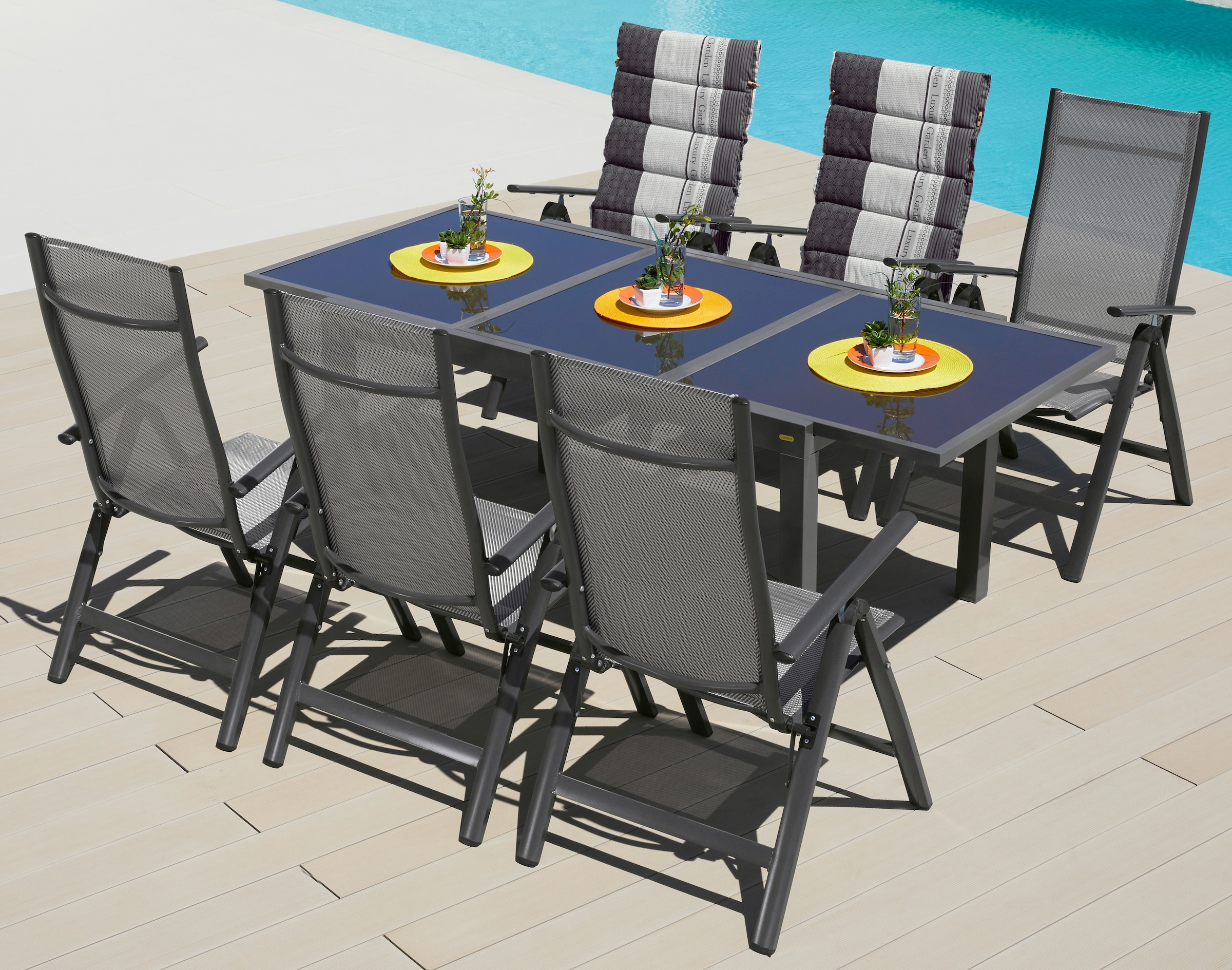 MERXX Gartenmöbelset »Amalfi«, (7 tlg.), 6 Stühle mit Tisch online  bestellen