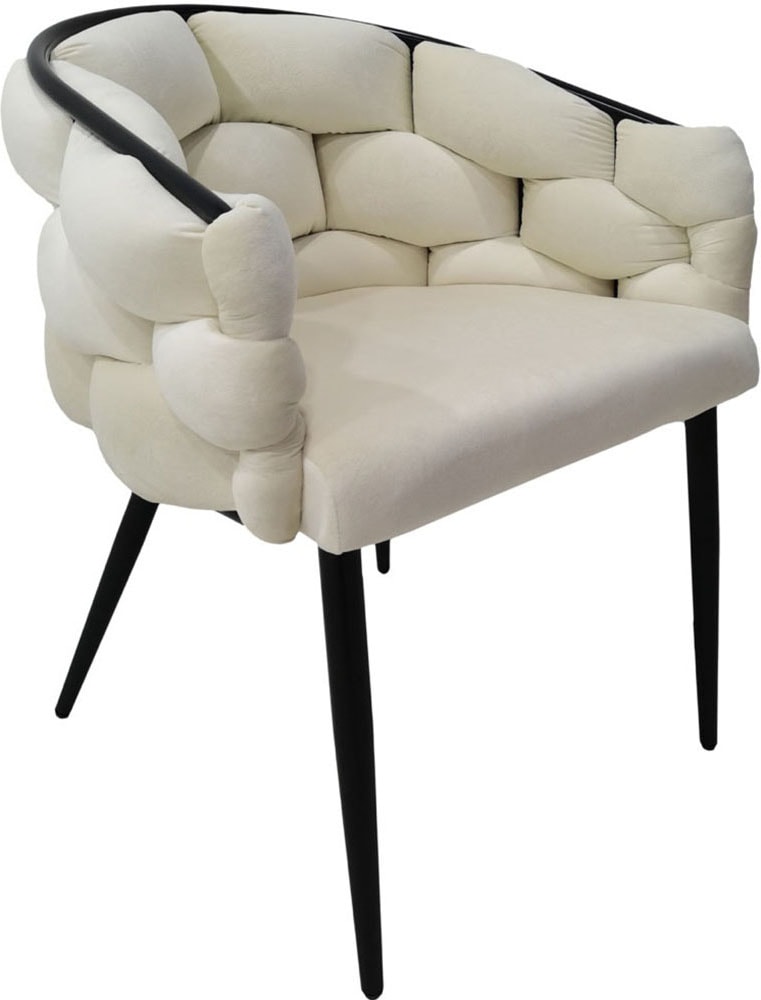 Kayoom Polsterstuhl »Stuhl Grace 125 2er-Set, Gestell aus Eisen, bequem gepolstert«, (Set), 2 St., Graziöses Design, absolutes Eye-Catcher, geflochtener Rücken