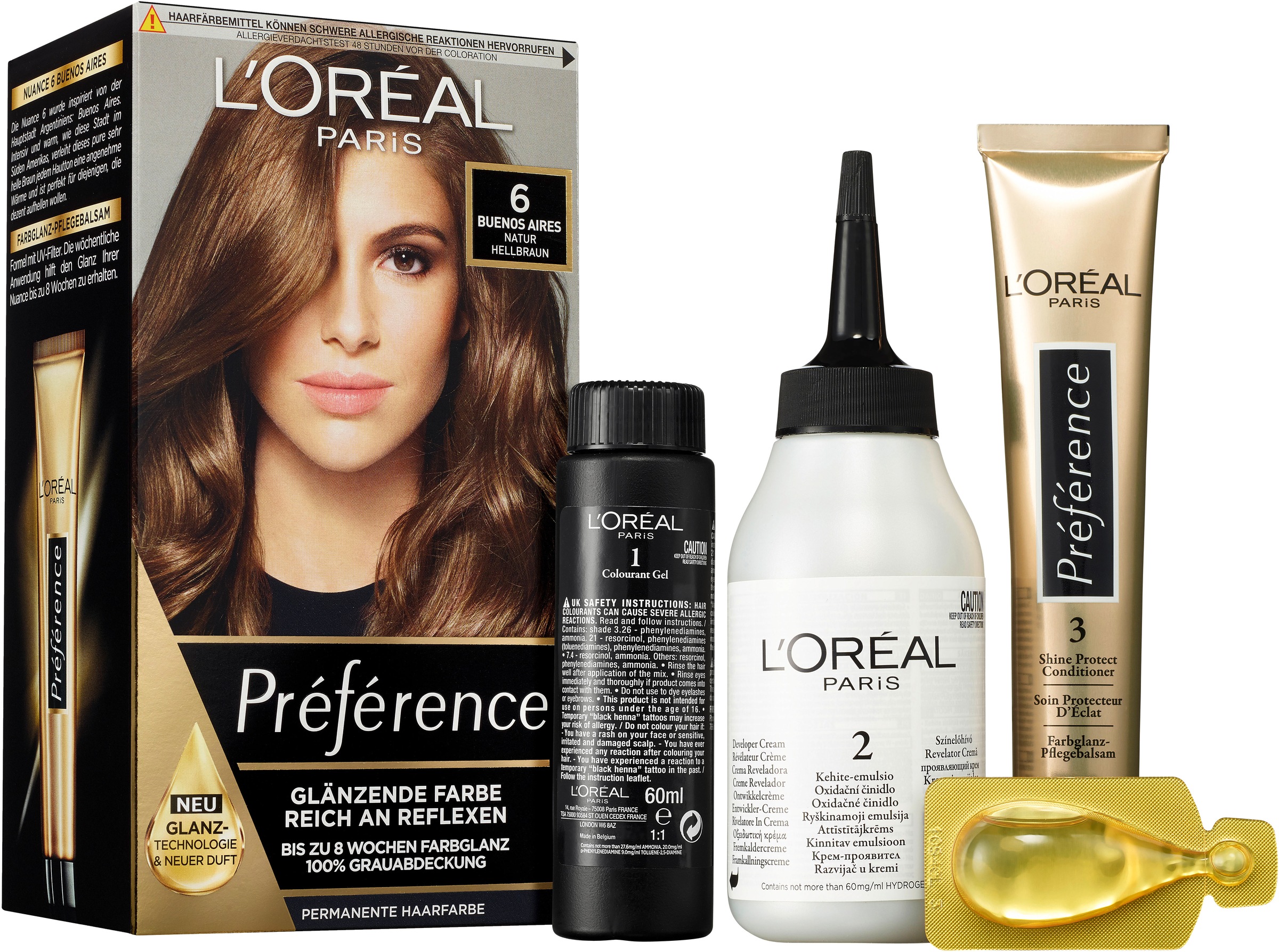 L'ORÉAL PARIS Coloration »Préférence«, (Packung, 3 tlg.), mit pflegender Formel