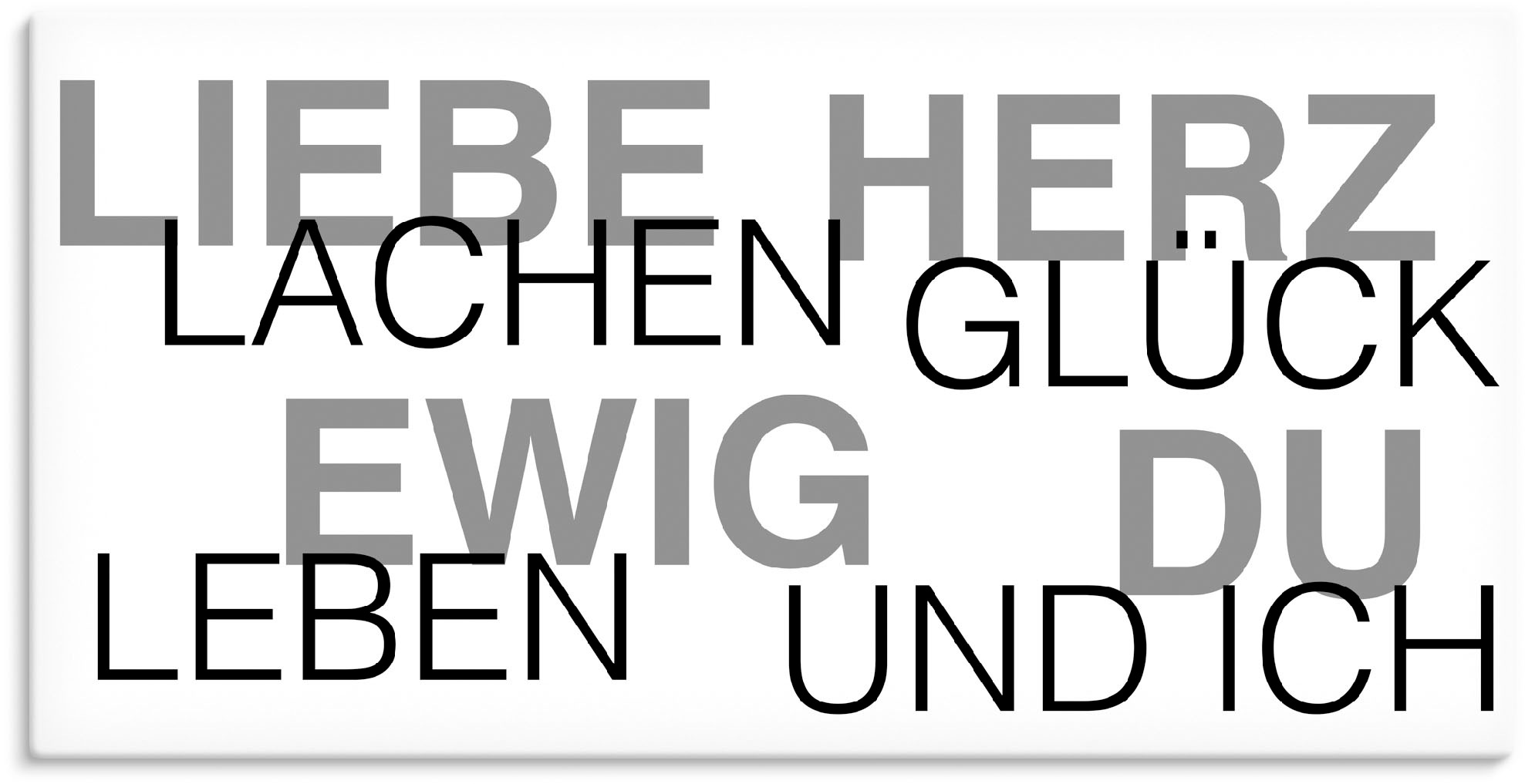 Artland Wandbild »Liebe Statement Bild«, Sprüche & Texte, (1 St.), als Alub günstig online kaufen