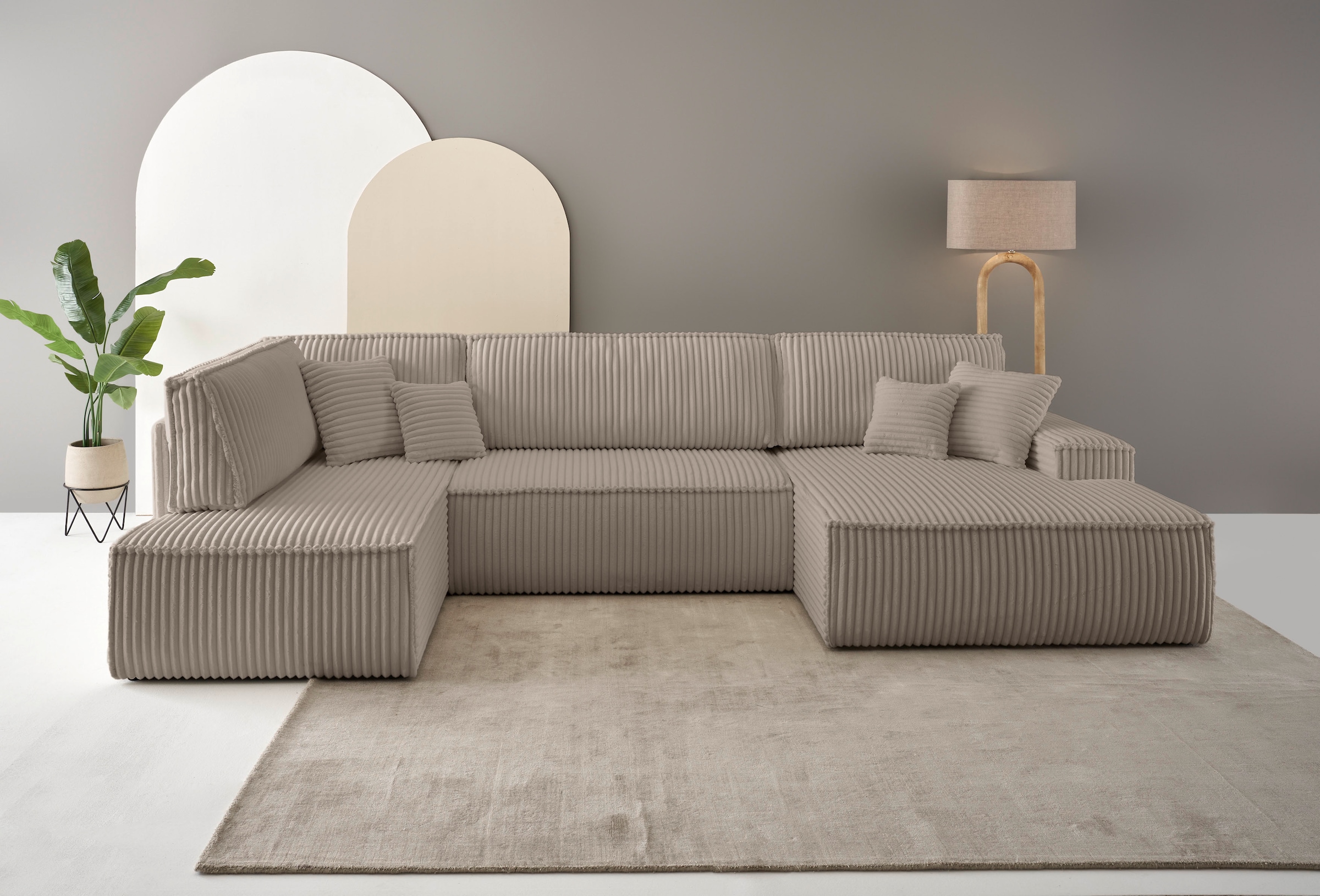 andas Wohnlandschaft »FINNLEY U-Form XXL 329 cm, Schlafsofa, Schlaffunktion günstig online kaufen