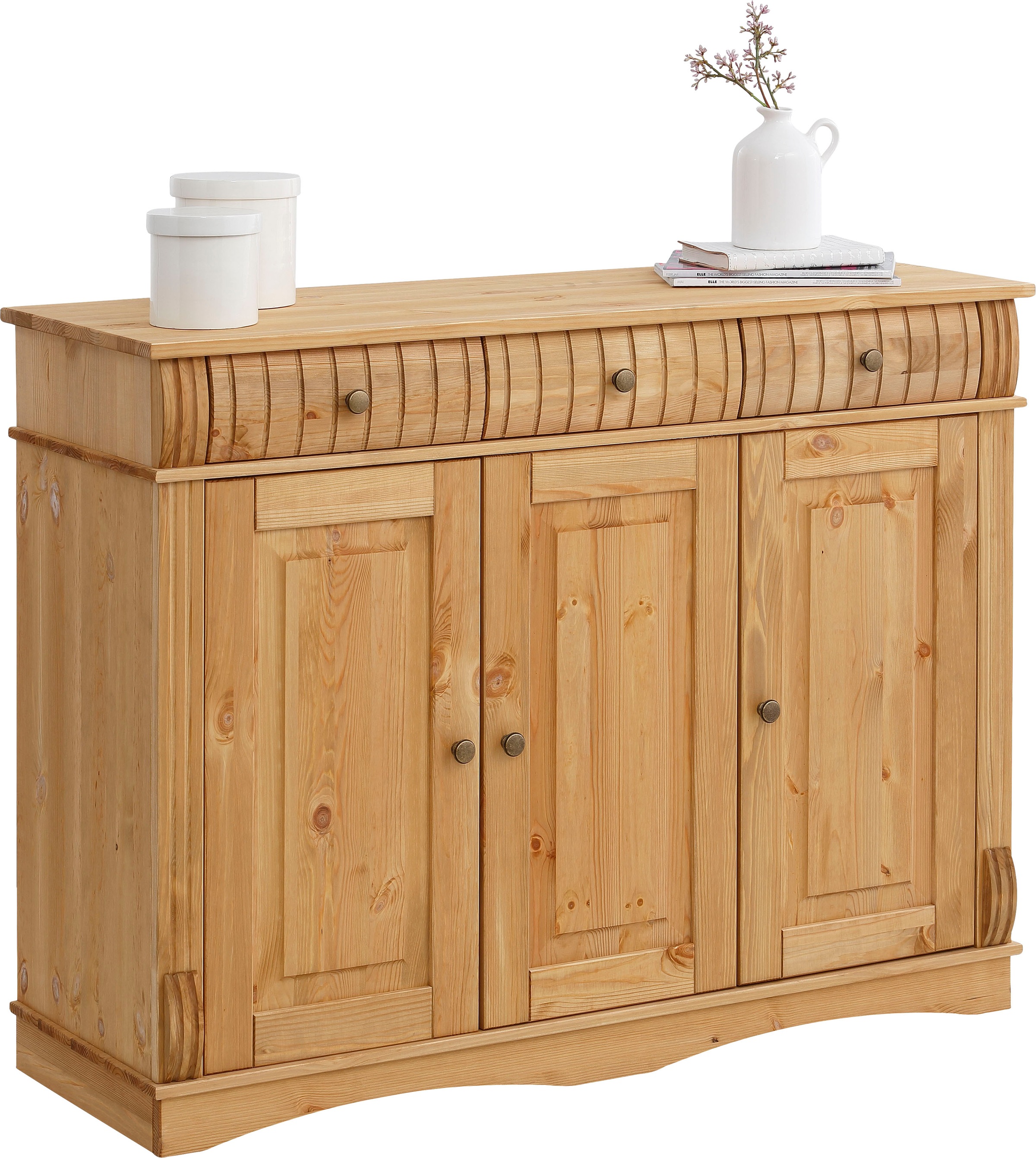Home affaire Sideboard »Teresa«, Kommode, 3-türig, Breite 119 cm, aus massi günstig online kaufen