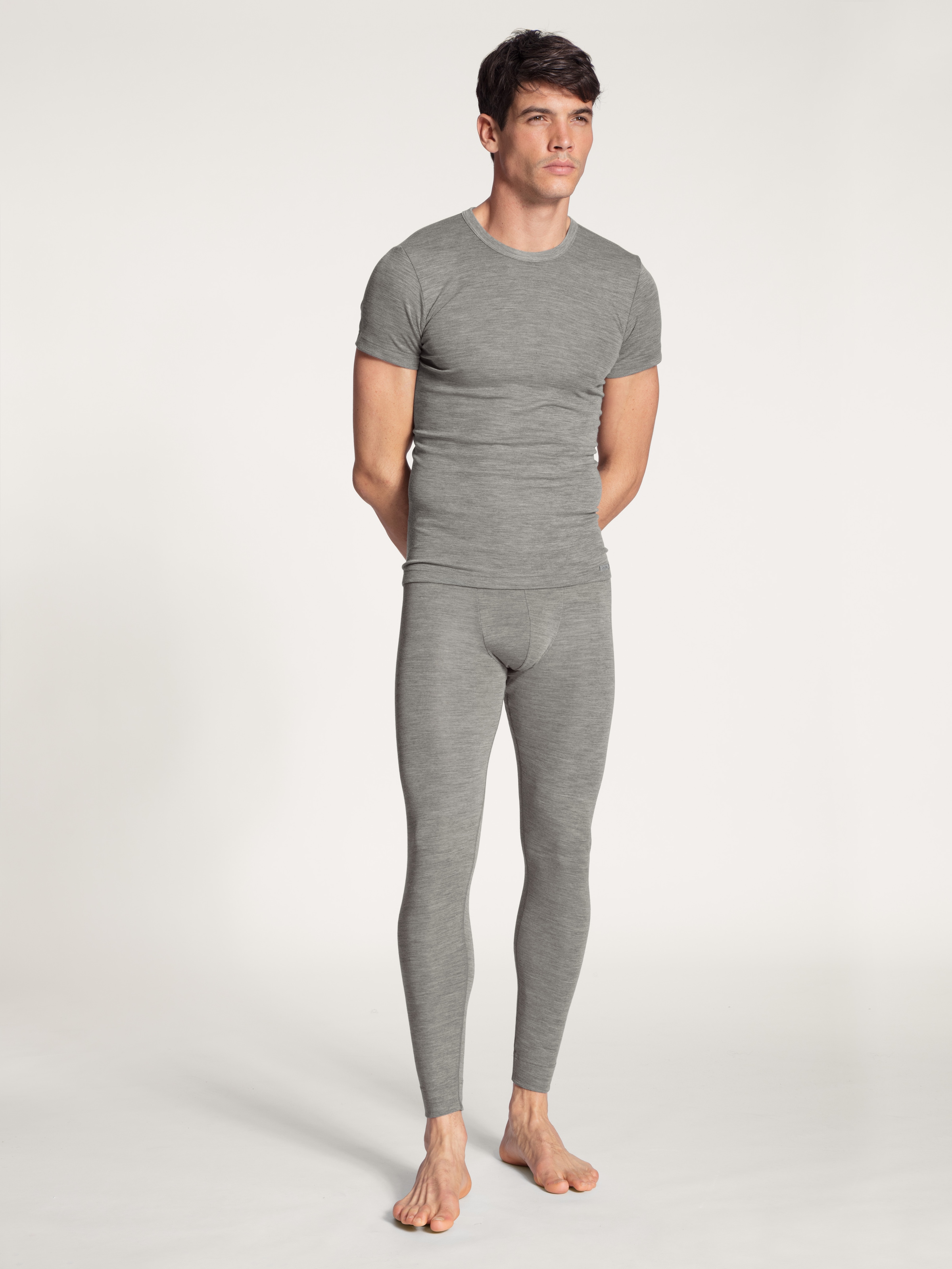 CALIDA T-Shirt »Wool & Silk«, einzigartige Melé-Optik, wärmend, atmungsaktiv, weich