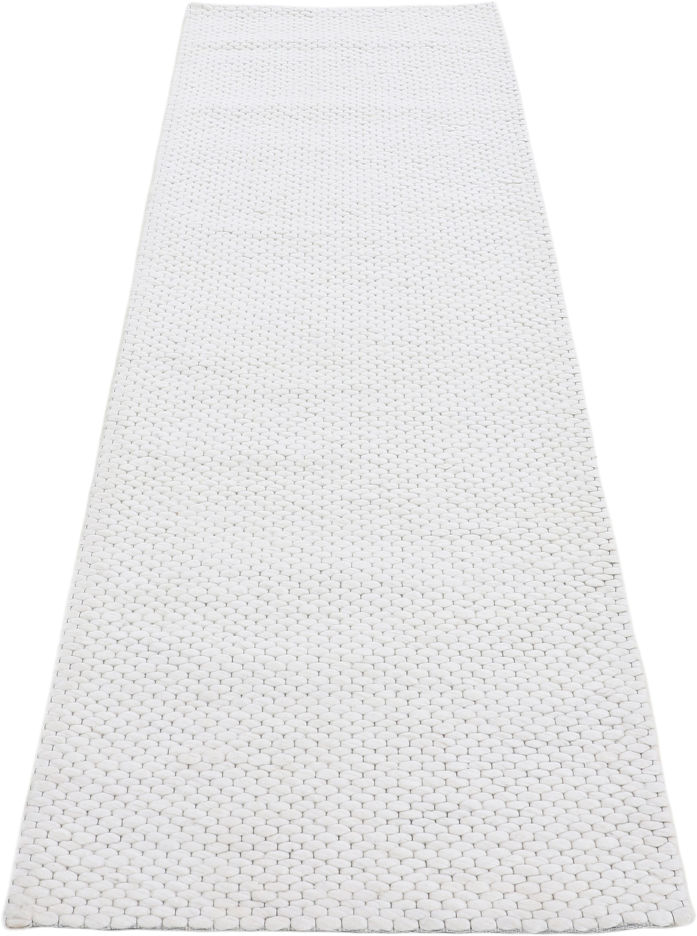 carpetfine Läufer »Sina«, rechteckig, 14 mm Höhe, Handweb Teppich, reine Wolle, meliert, handgewebt, weich & kuschelig