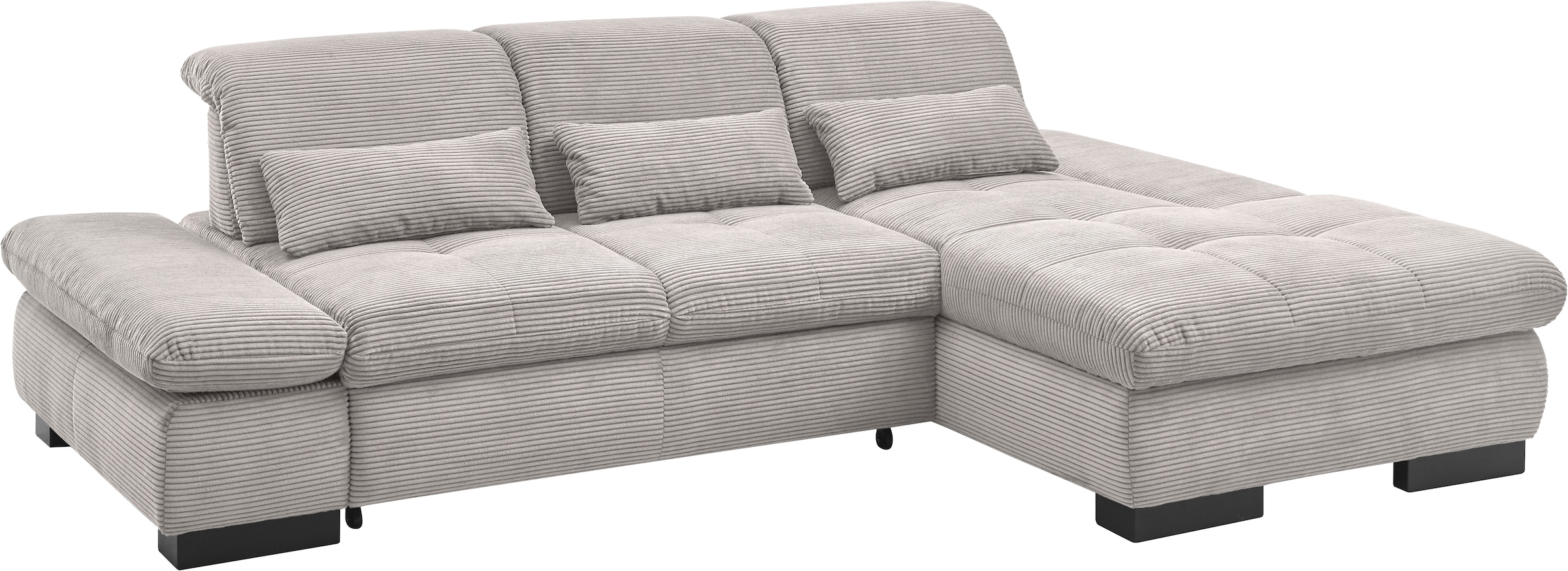 set one by Musterring Ecksofa »SO4100 V«, mit verstellbaren Kopfteilen, wahlweise mit Funktionen, Cord-Bezug