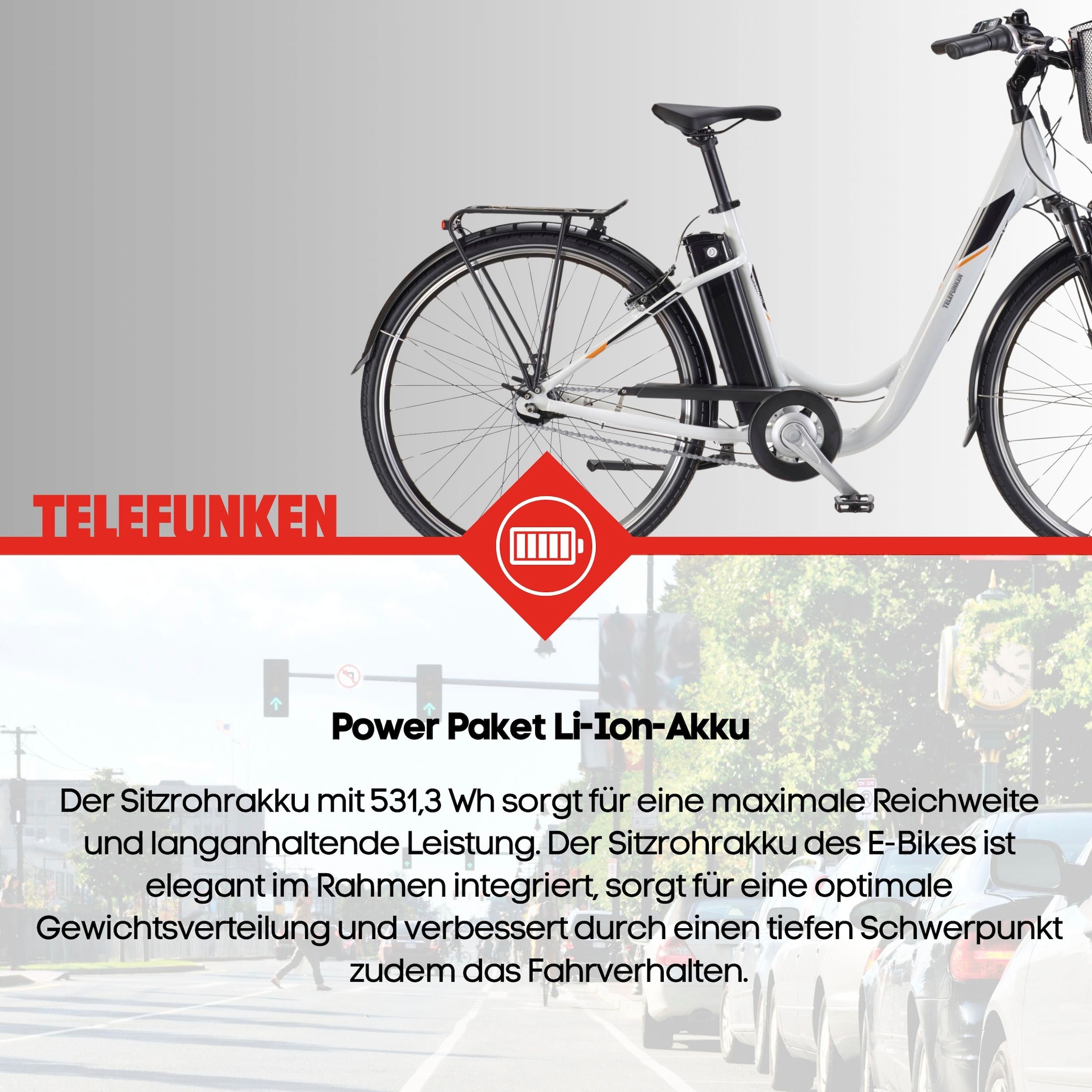 Telefunken E-Bike »Multitalent RC840«, 7 Gang, Shimano, Nexus, Frontmotor 250 W, Pedelec, Elektrofahrrad für Damen u. Herren